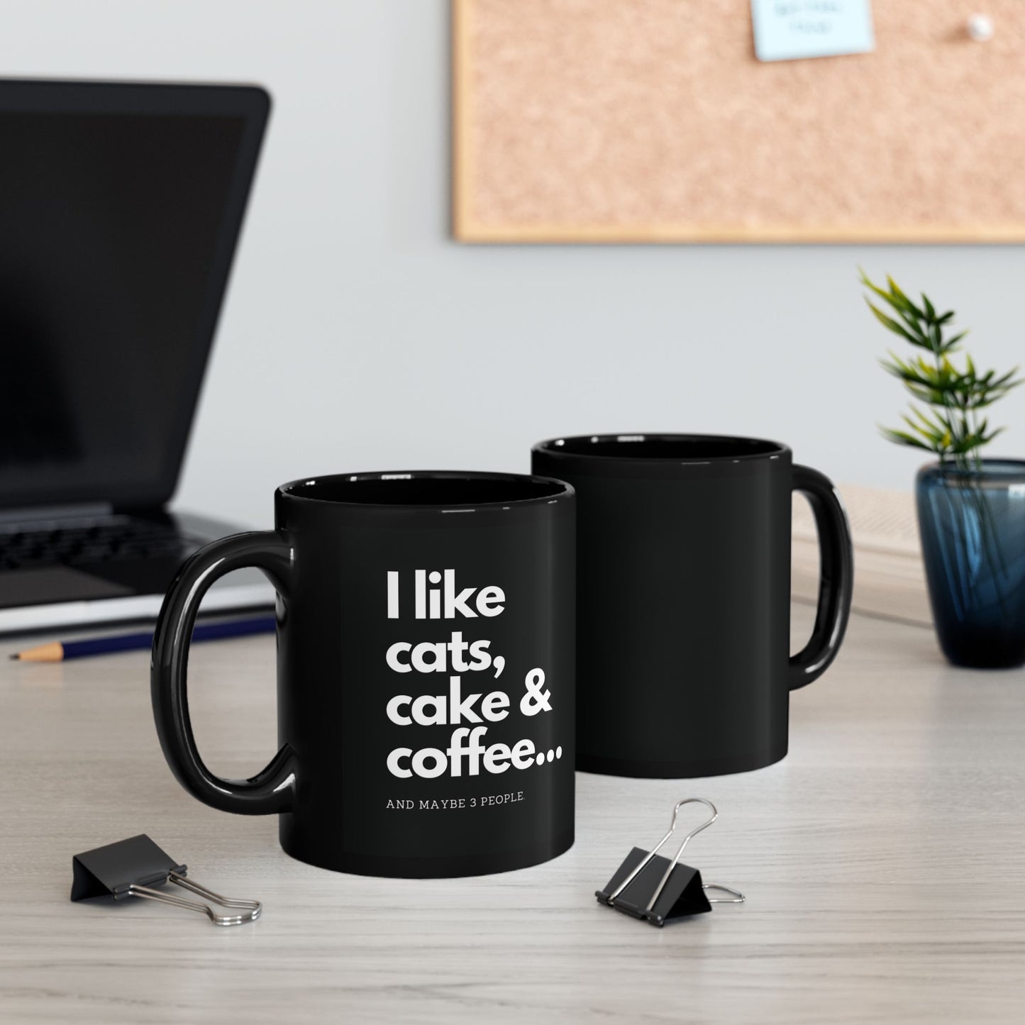 Cats, Cake & Coffee Black Mug