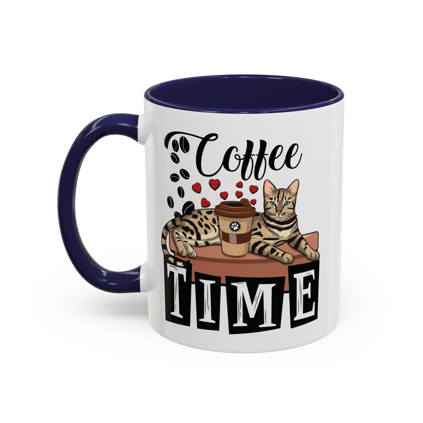Coffee Beans & Love Hearts Accent Mug