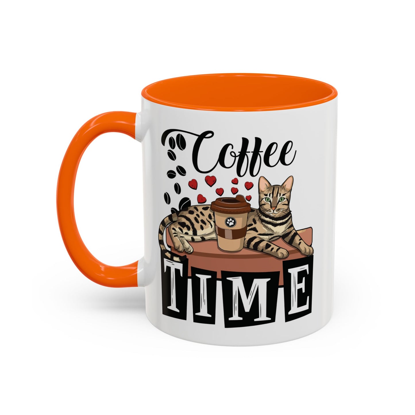 Coffee Beans & Love Hearts Accent Mug