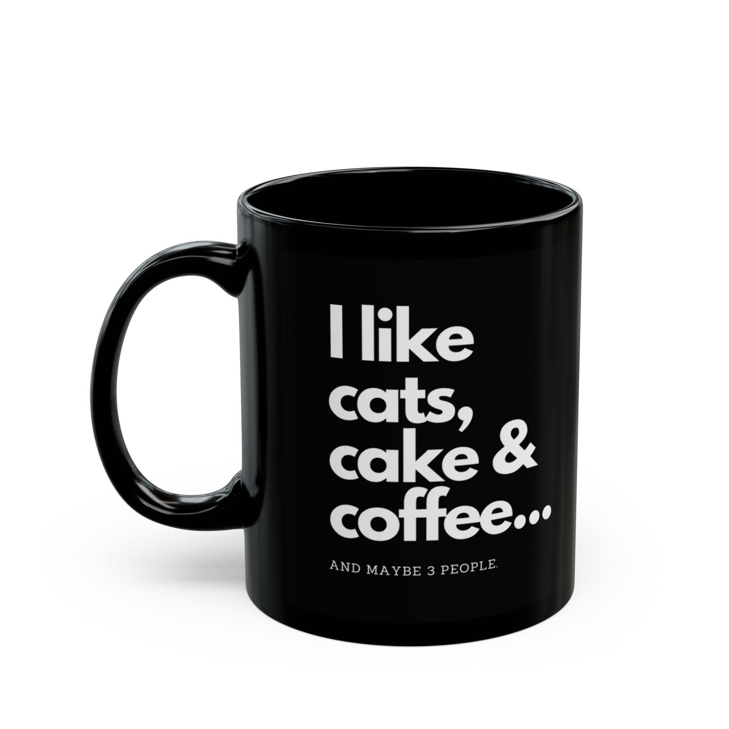 Cats, Cake & Coffee Black Mug