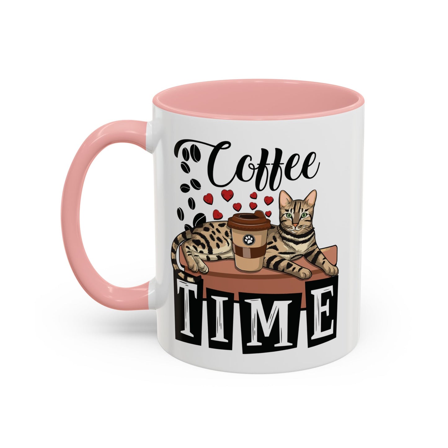 Coffee Beans & Love Hearts Accent Mug