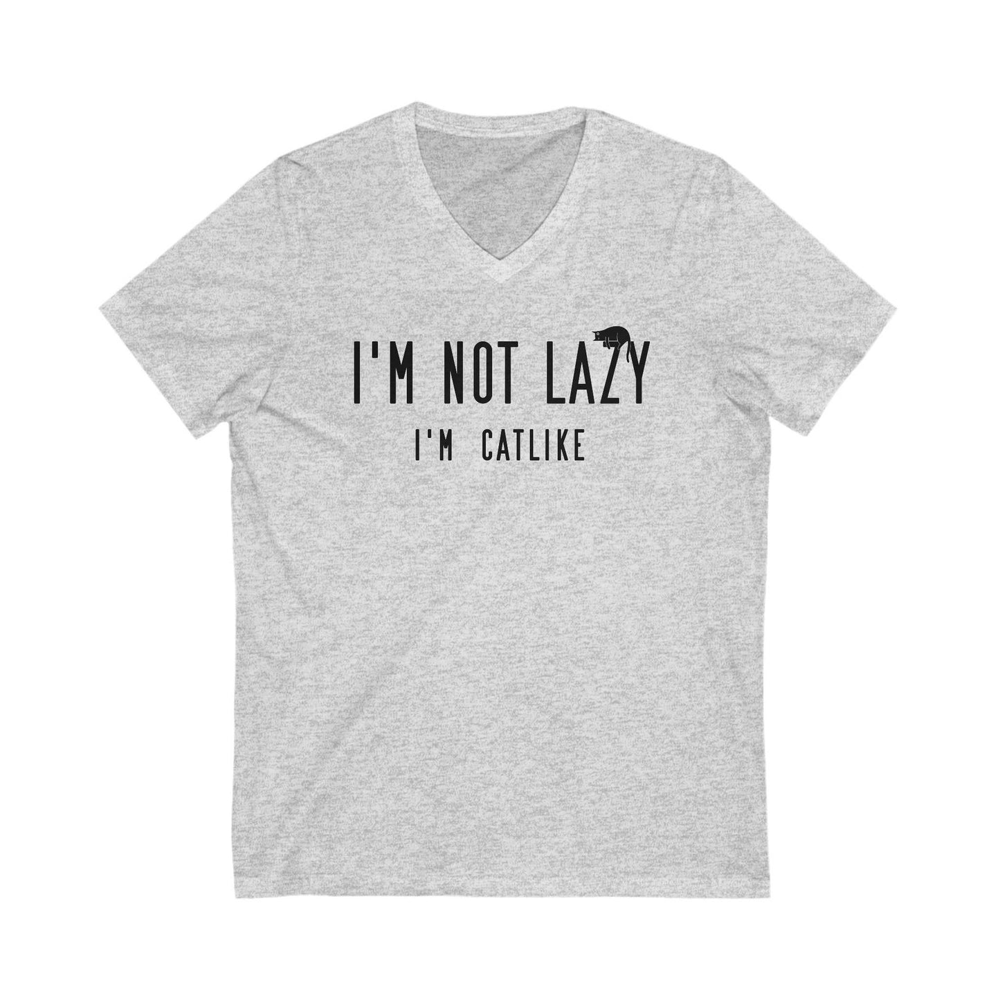 Ash Not Lazy Cat T-Shirt Unisex V-Neck