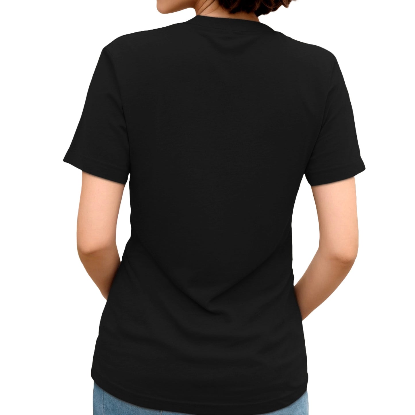 Black Beret Girl Cat V-Neck T-Shirt