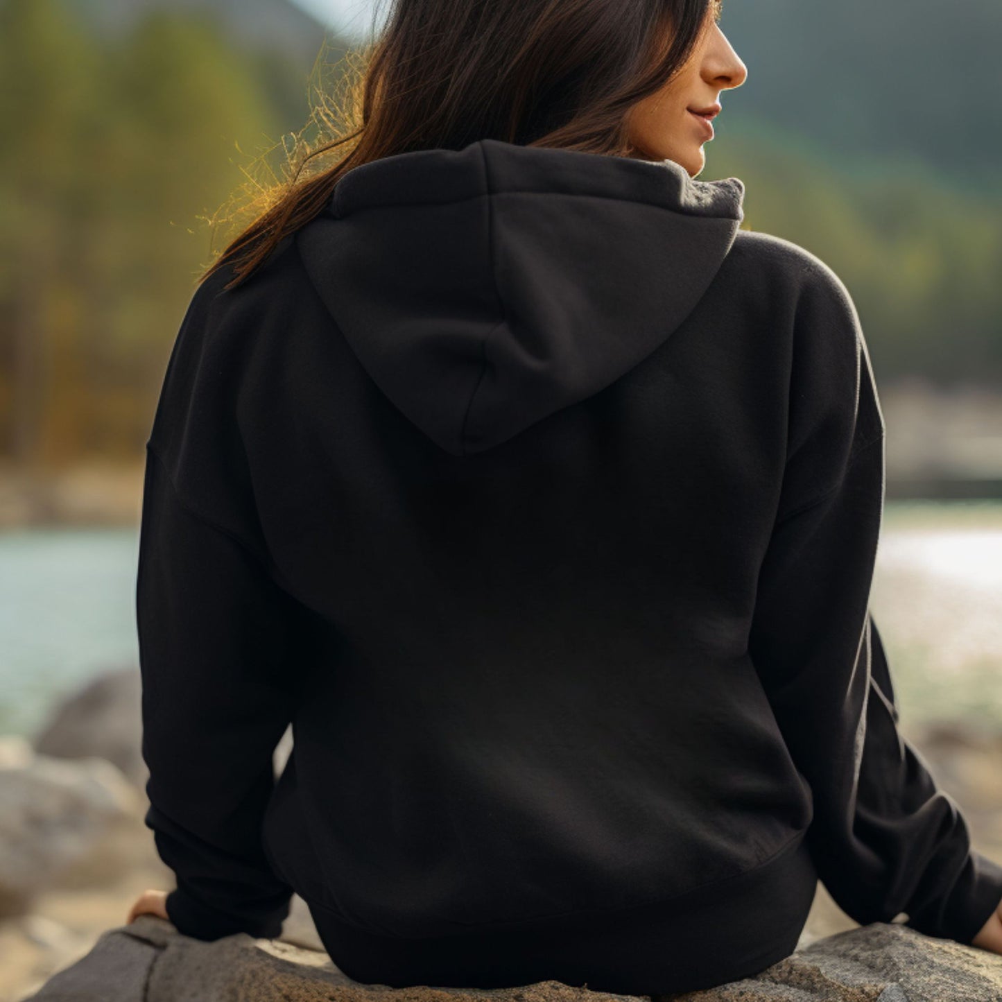 Black Cat Themed Love USA Hooded Sweatshirt Unisex