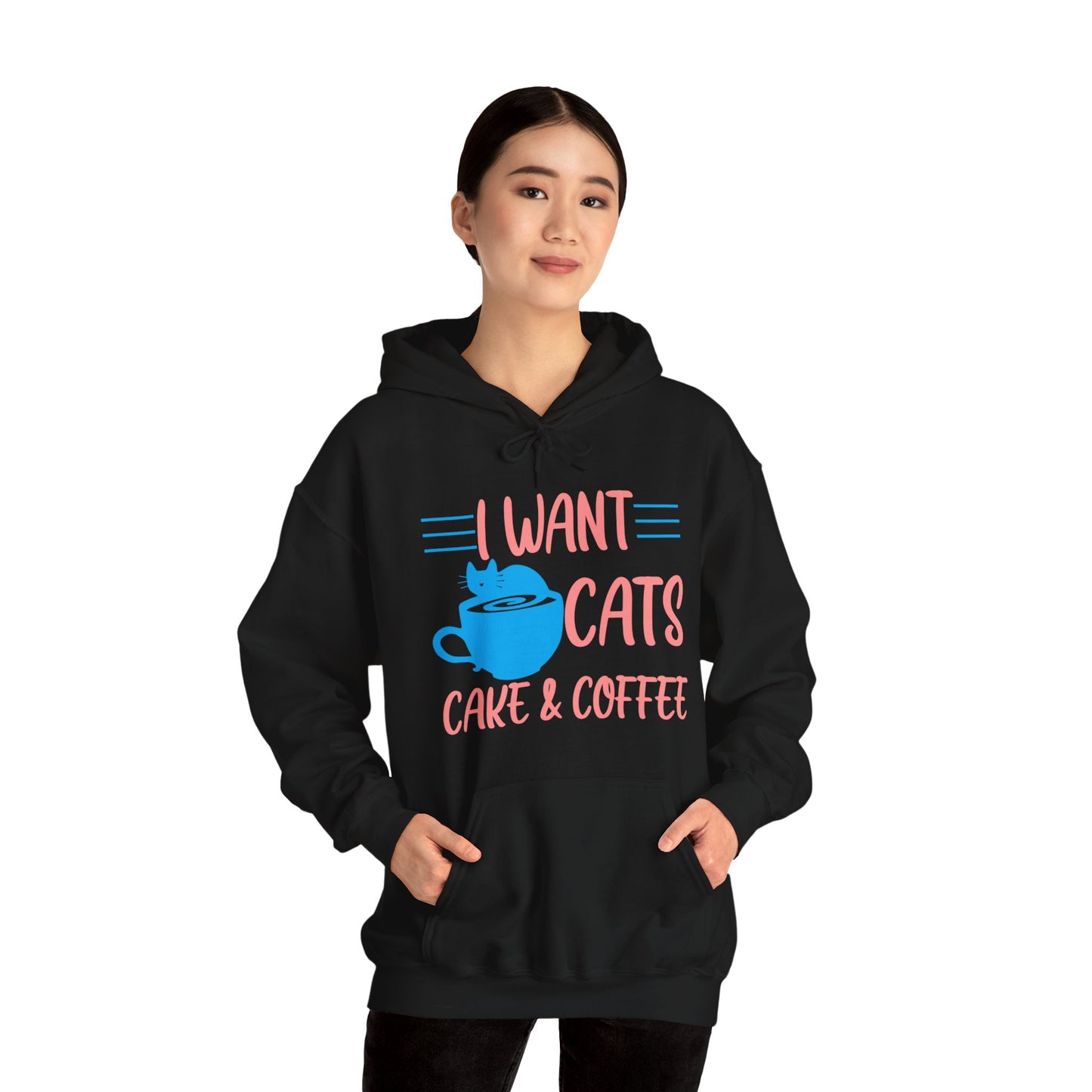 Black Cats Cake & Coffee Hooded Sweater Unisex