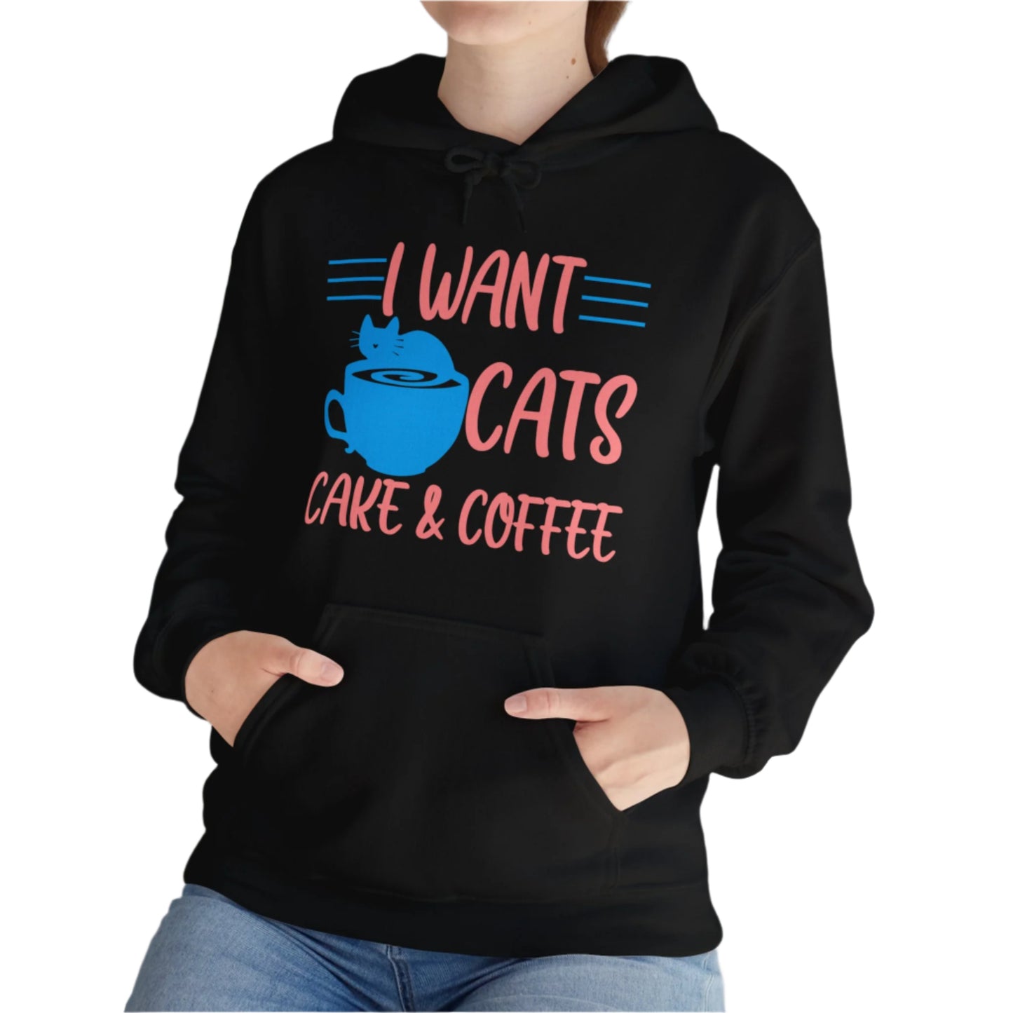 Black Cats Cake & Coffee Hooded Sweater Unisex