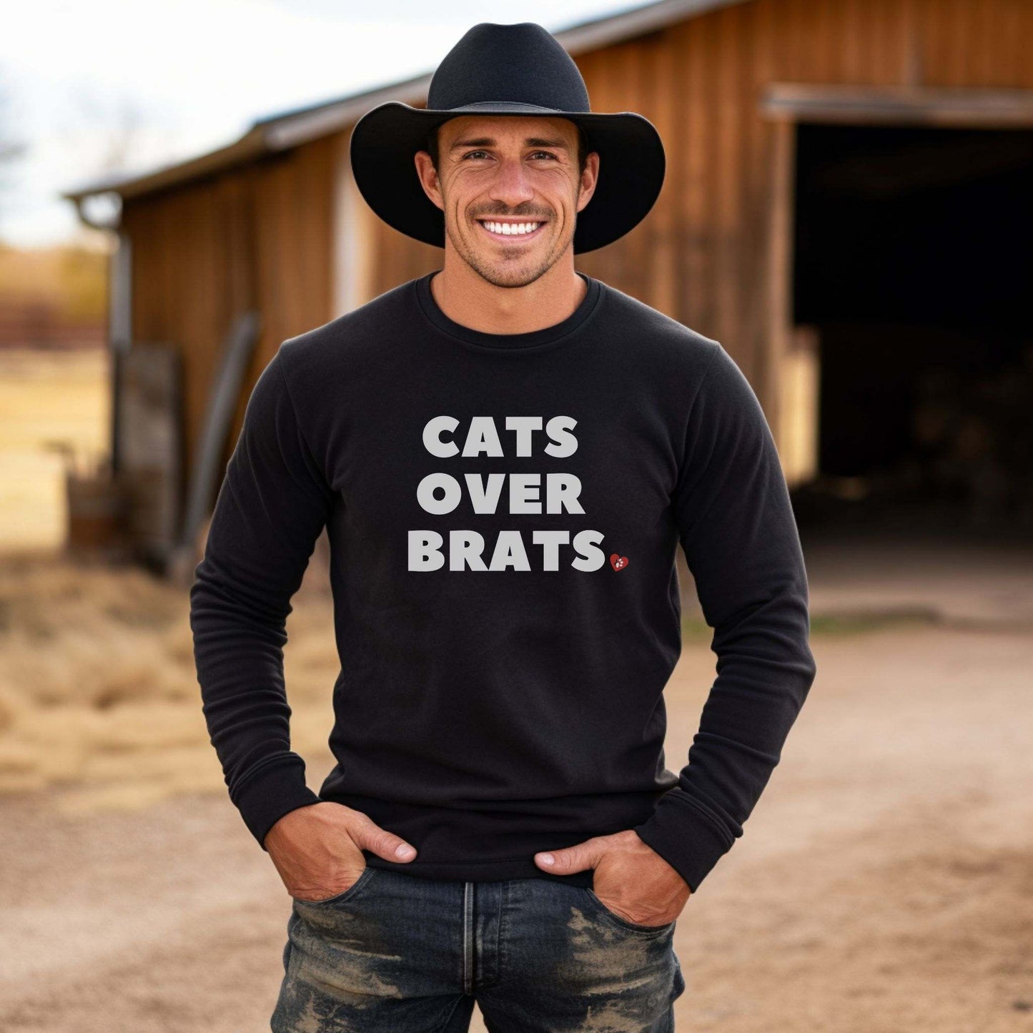 Black Cats Over Brats Crewneck Unisex Sweatshirt