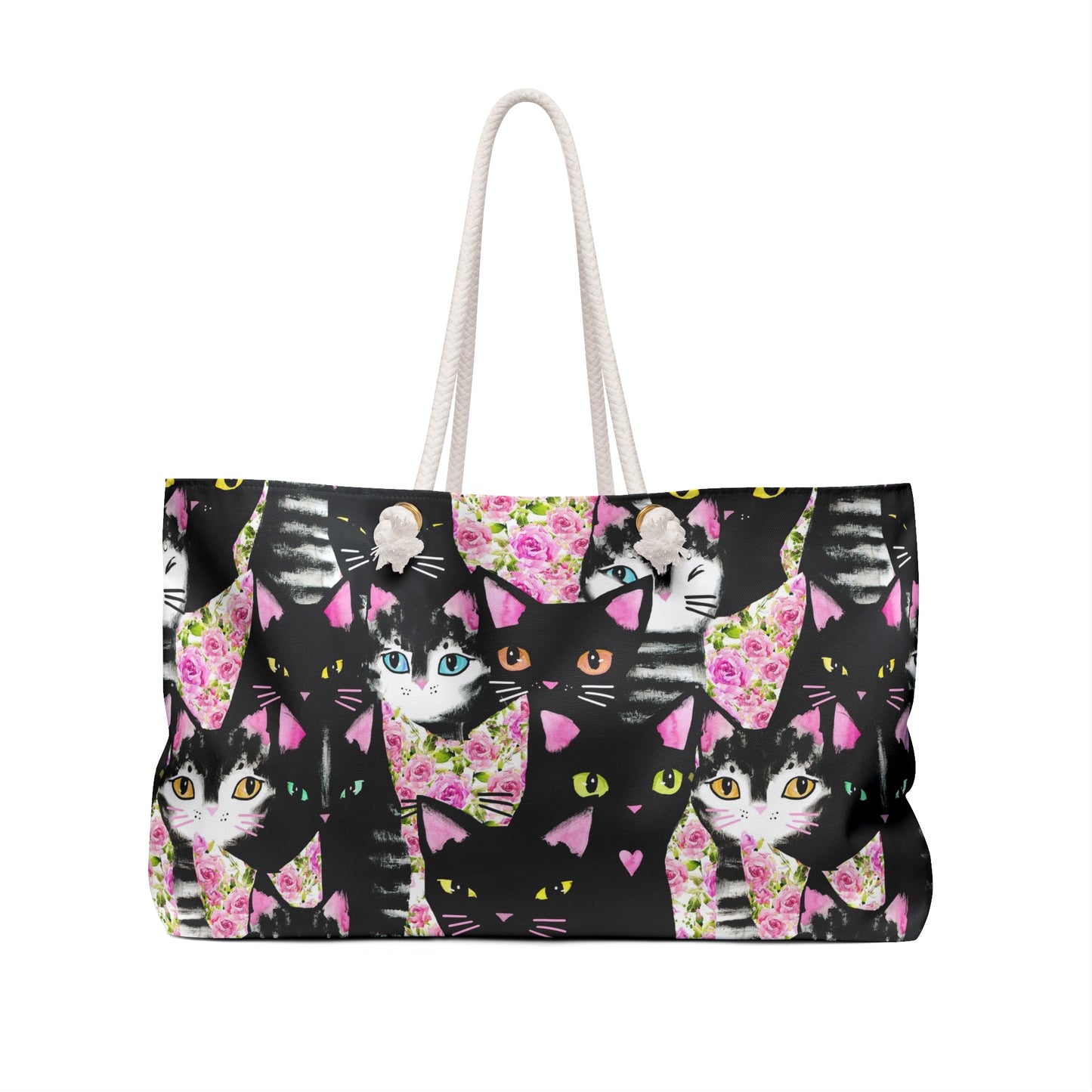 Cats & Roses Weekender Tote Bag