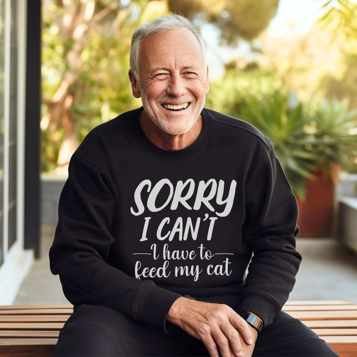 Black Feed My Cat Crewneck Sweater Unisex