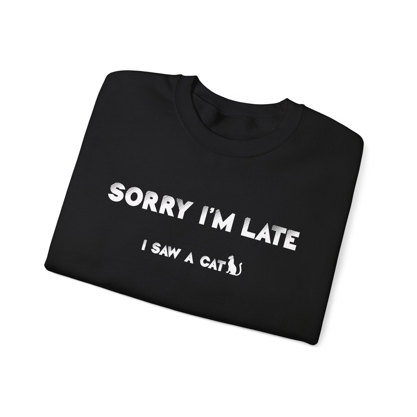 Black I Saw A Cat sweatshirt Unisex Crewneck
