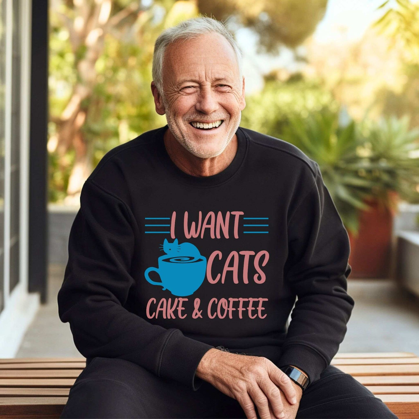 Black Cats Cake & Coffee Crewneck Unisex Sweatshirt