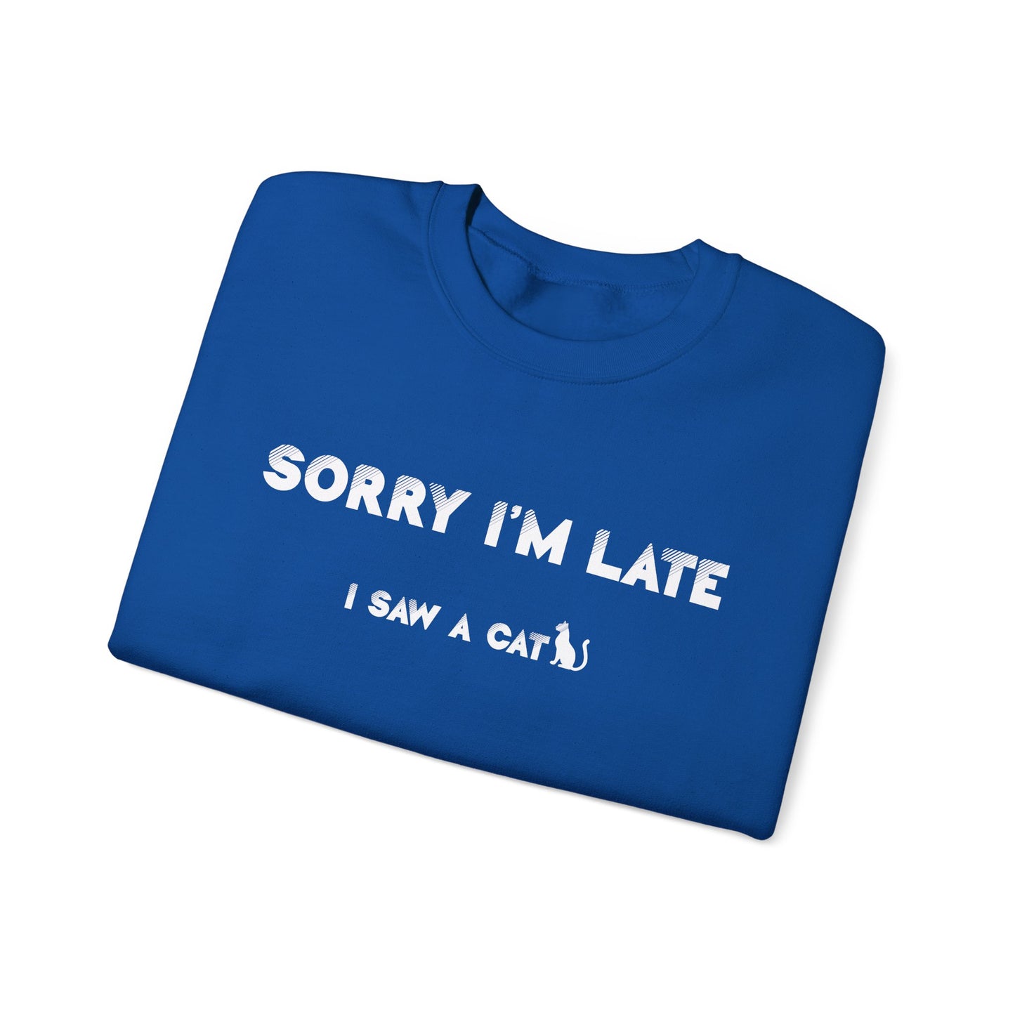 Royal Blue I Saw A Cat sweatshirt Unisex Crewneck