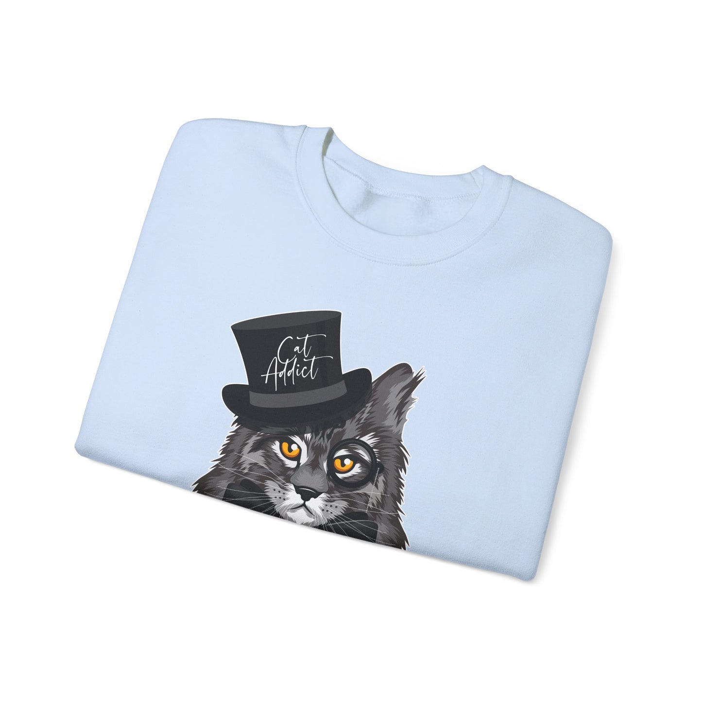 Pale Blue Maine Coon Cat Addict Crewneck Unisex Sweatshirt
