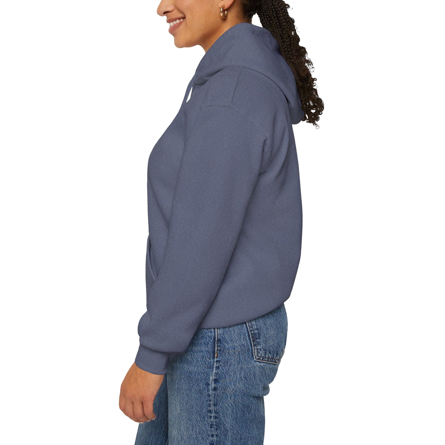 Heather Navy Yoga Pose Cat Themed Hooded Sweater Unisex