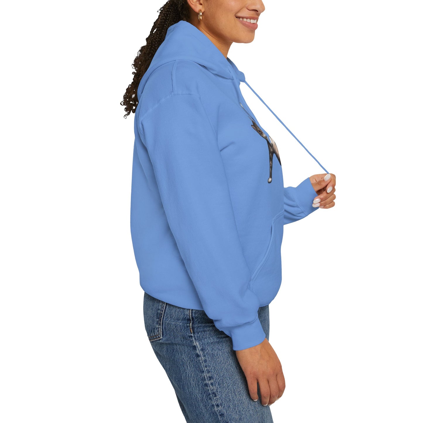 Carolina Blue Yoga Pose Cat Themed Hooded Sweater Unisex
