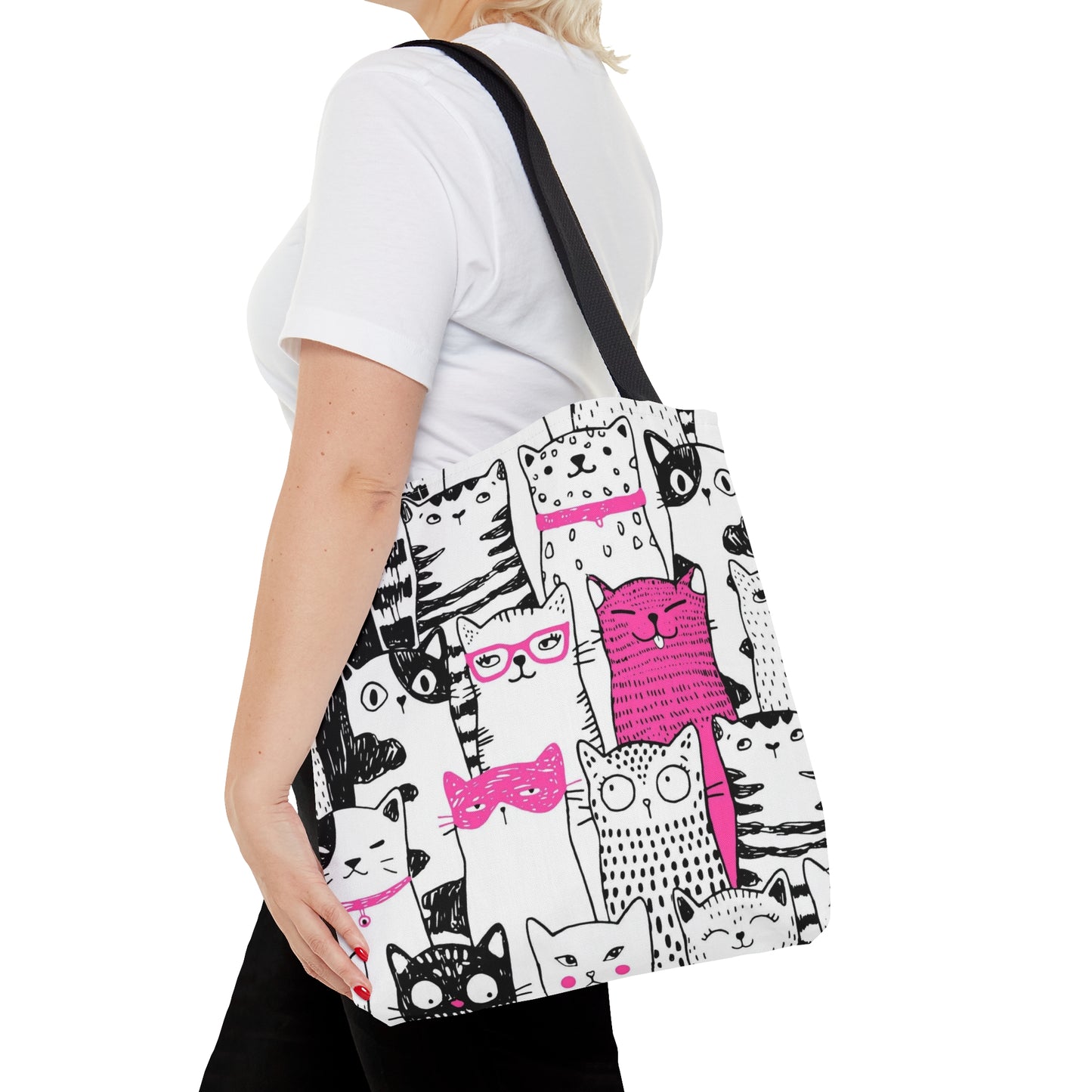 Tote bag with cartoon cats