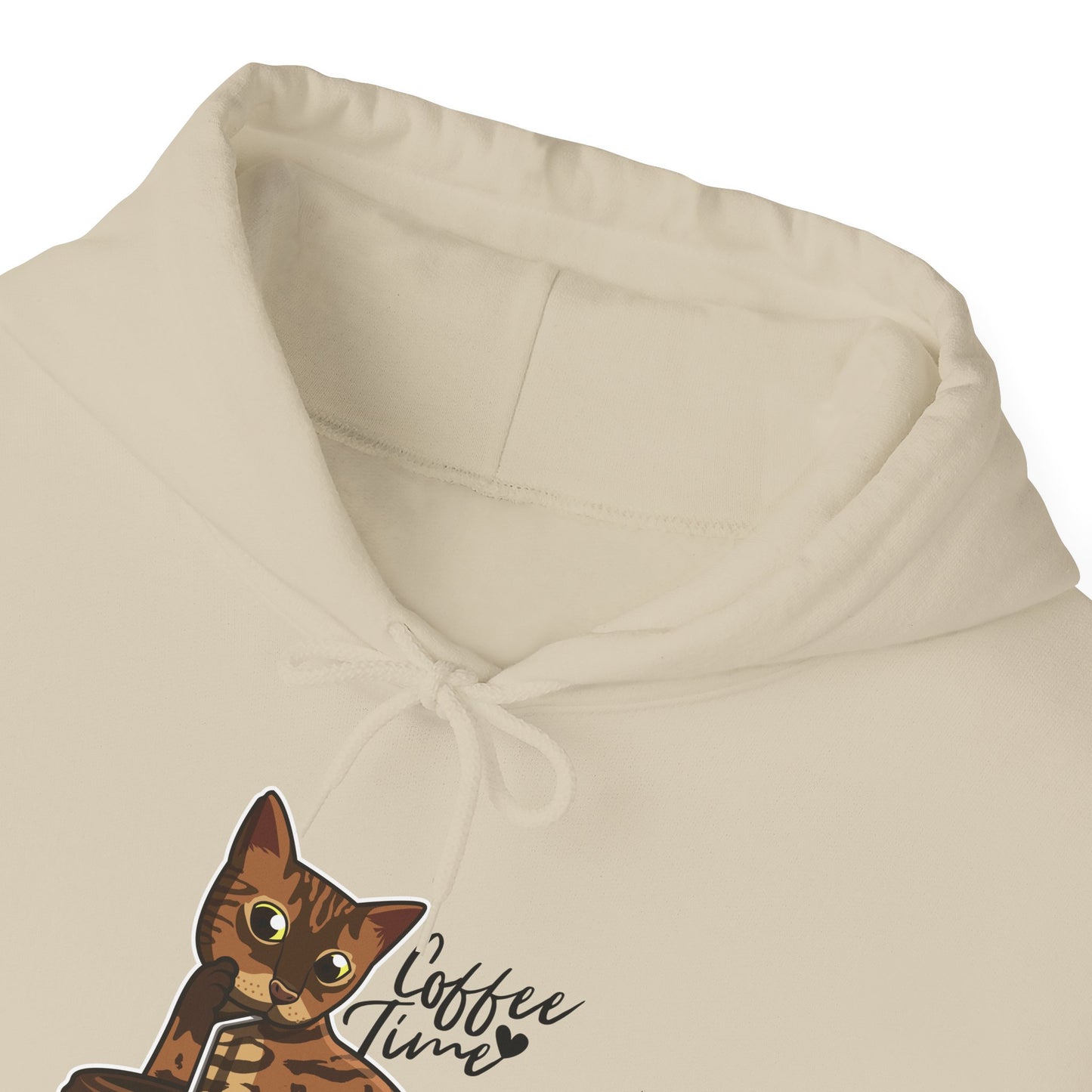 Sand Drinking Cat Hooded Sweatshirt Unisex