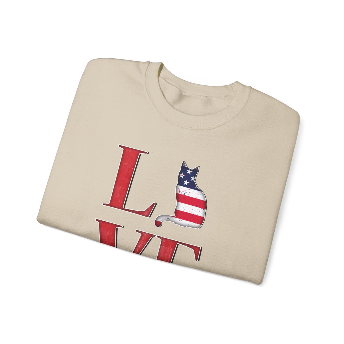 Sand LOVE USA Cat Themed Crewneck Unisex Sweatshirt