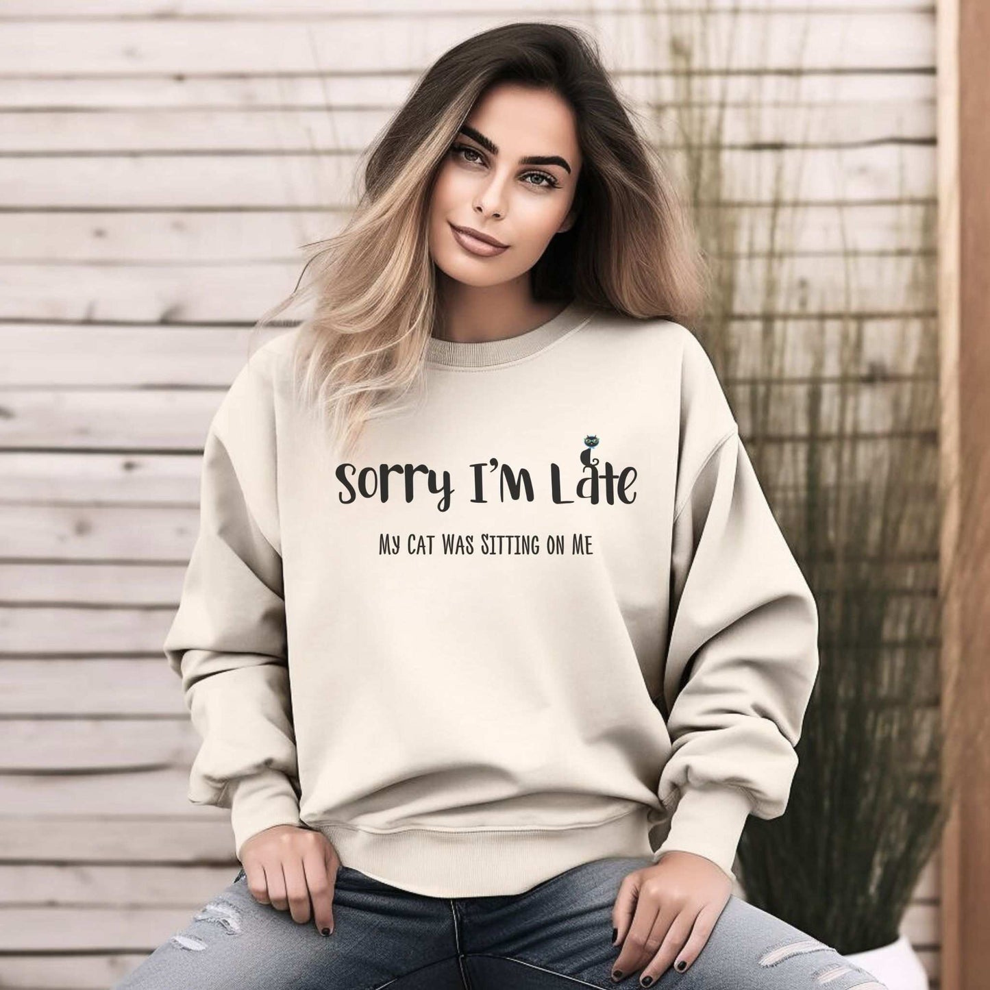 Sand My Cat Was Sitting On Me Unisex Crewneck Sweatshirt