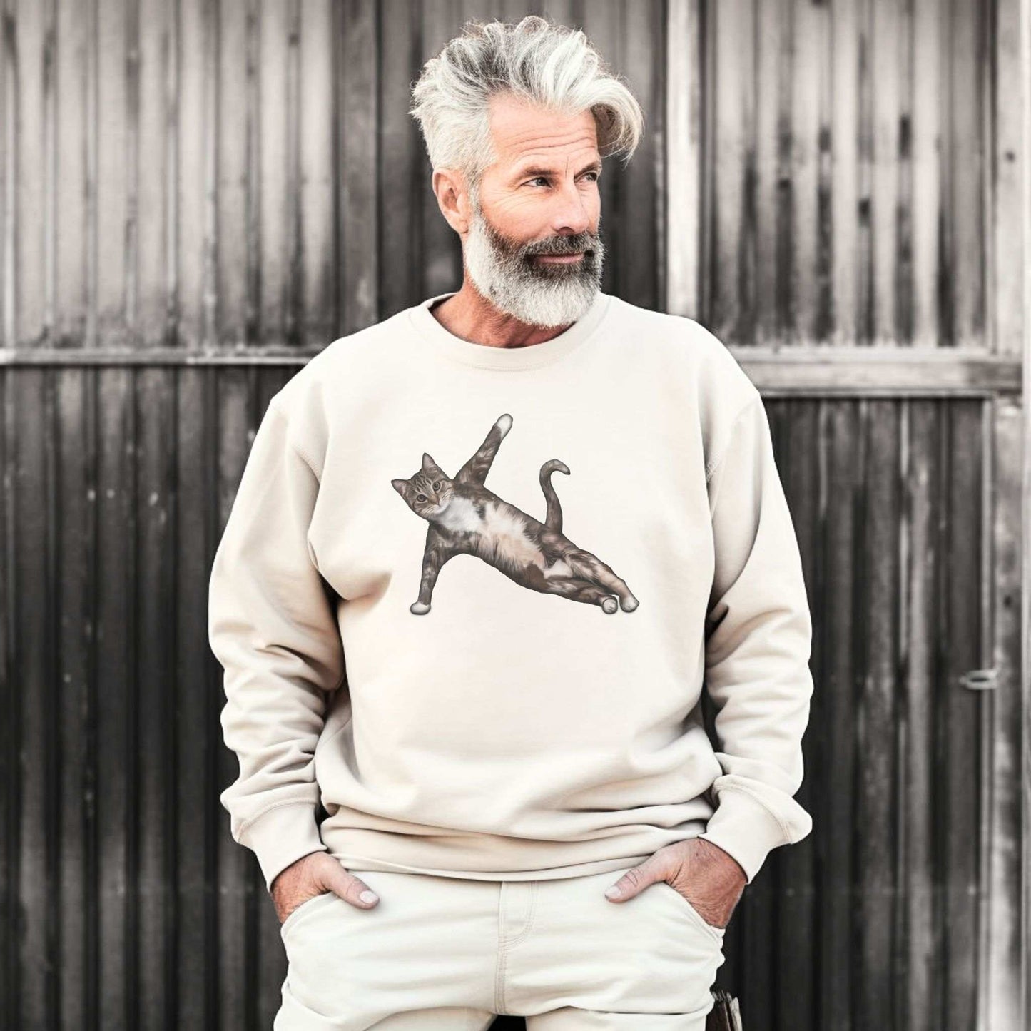 Sand Yoga Pose cat themed unisex sweatshirt