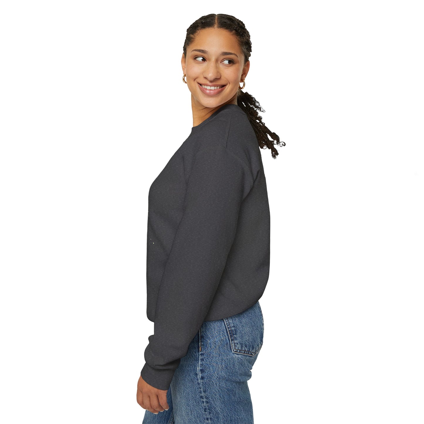 Dark Heather Awesome Crewneck Unisex Sweatshirt Cat Theme