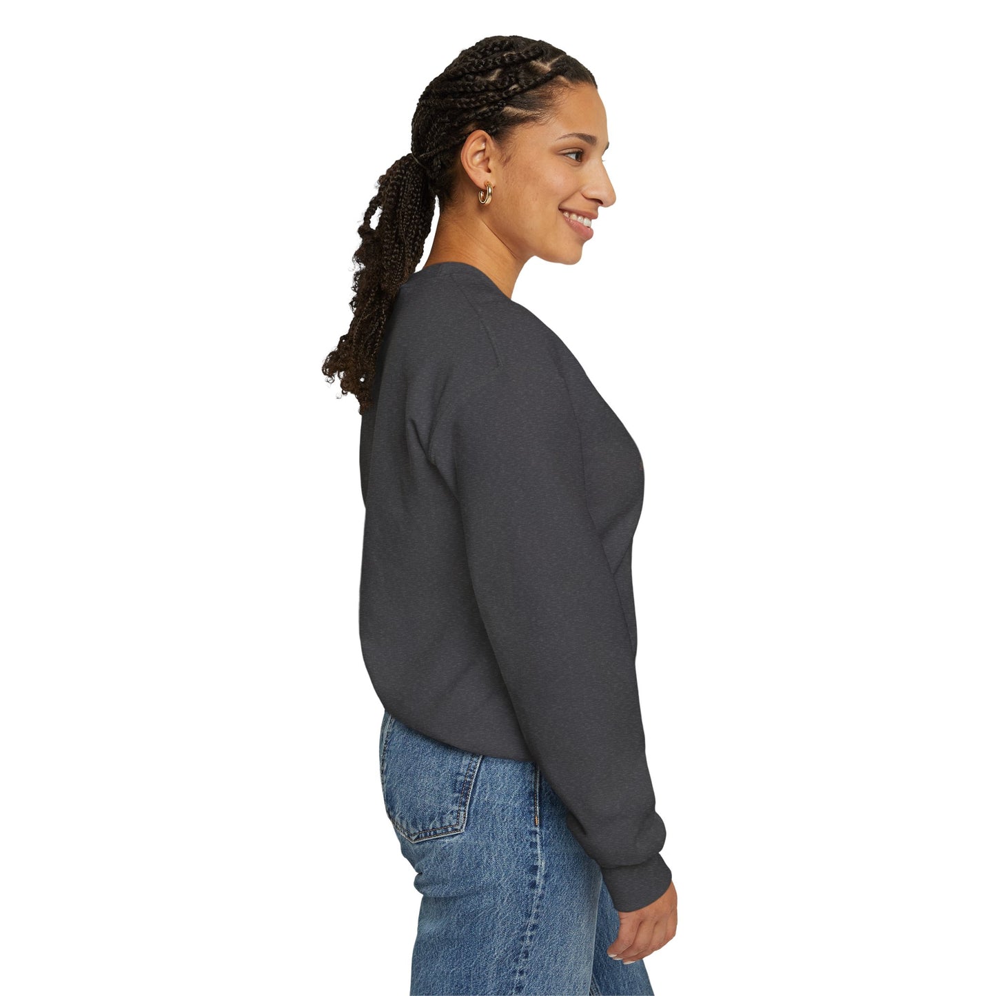 Dark Heather Awesome Crewneck Unisex Sweatshirt Cat Theme