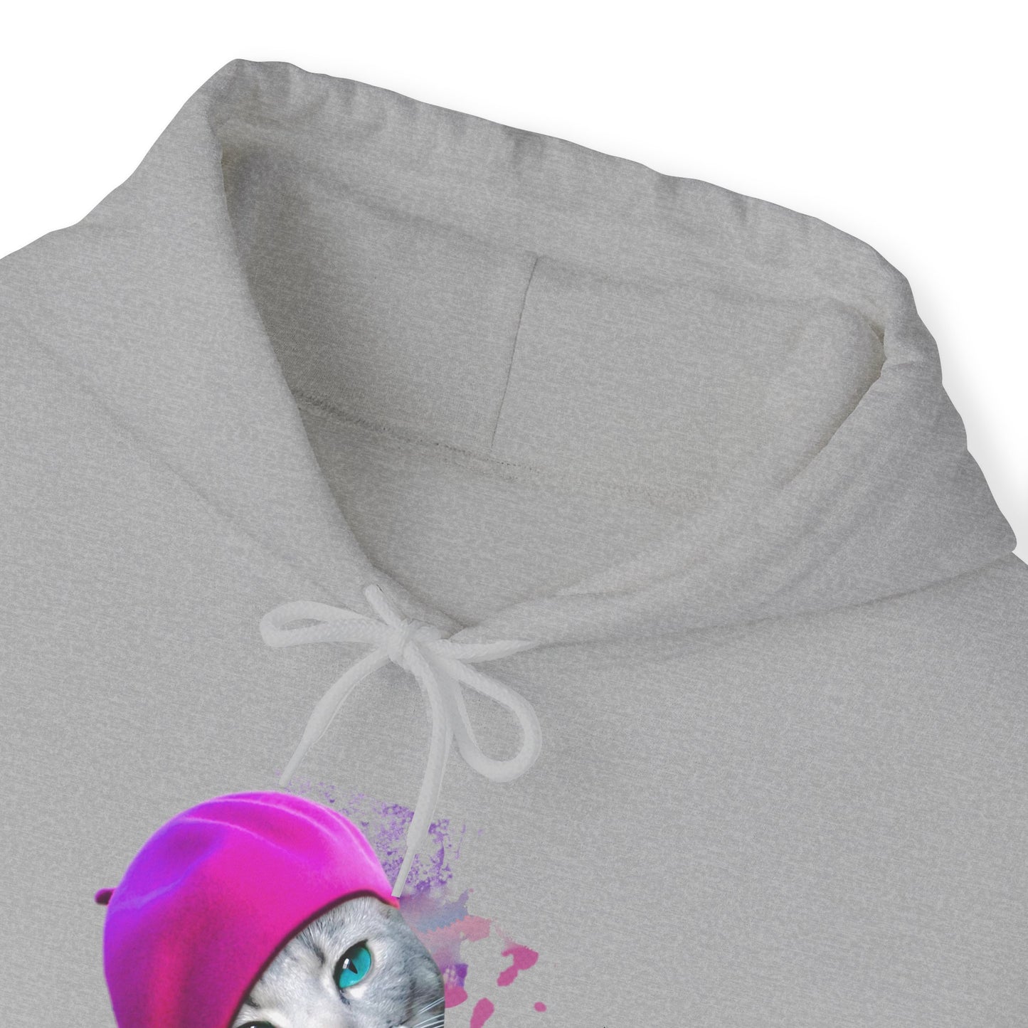 Oyster Beret_Girl_Cat_Themed_Hooded_sweatshirt