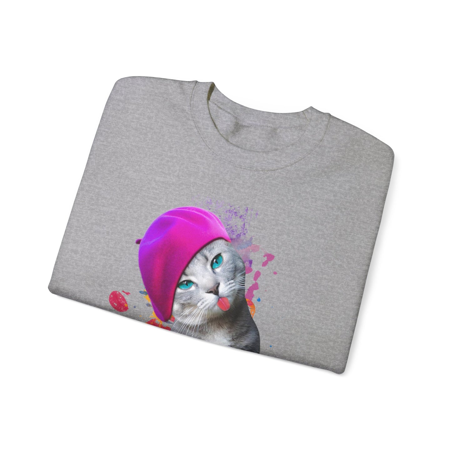 Oyster Beret Girl Cat themed Unisex Sweatshirt
