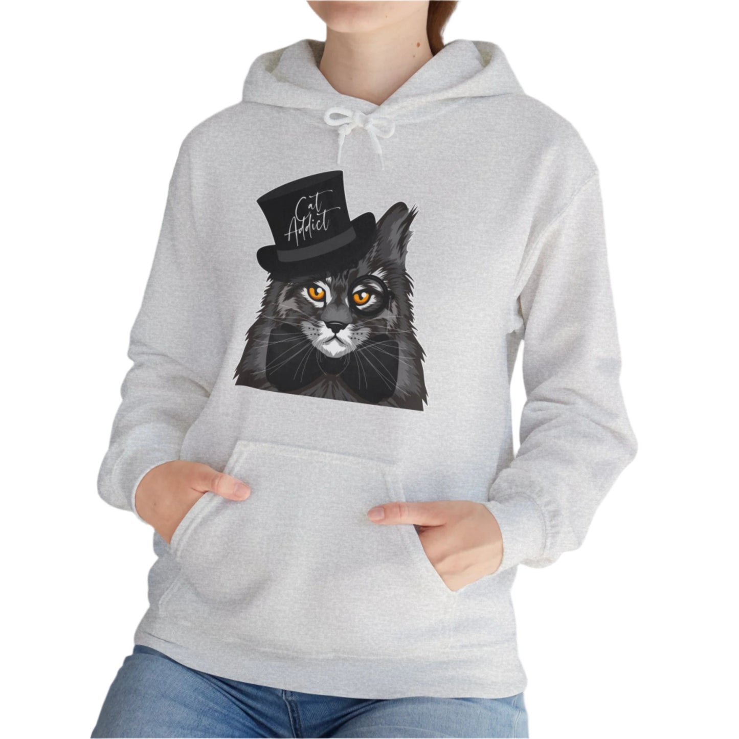 Ash_Cat Addict_Maine Coon Feline Themed Hooded_Sweatshirt Unisex
