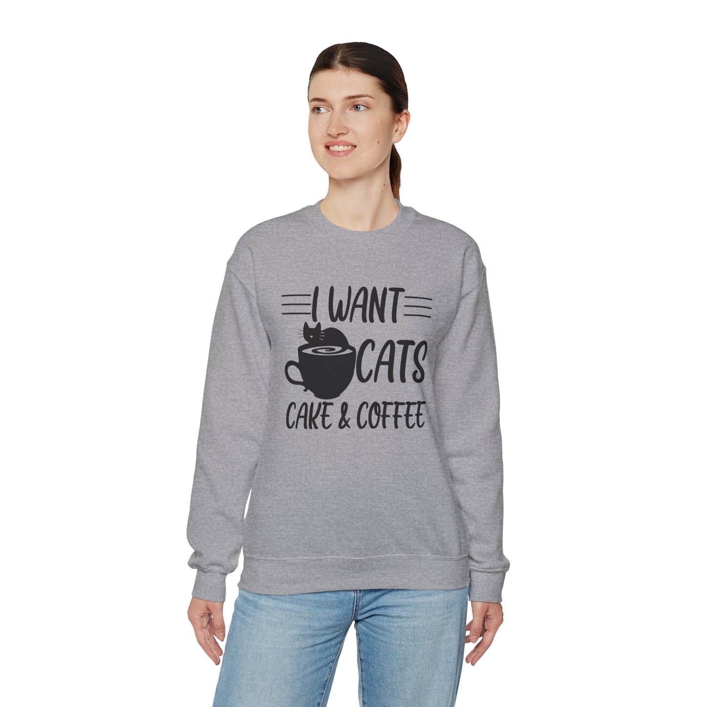 Oyster Cats Cake & Coffee Crewneck Unisex Sweatshirt
