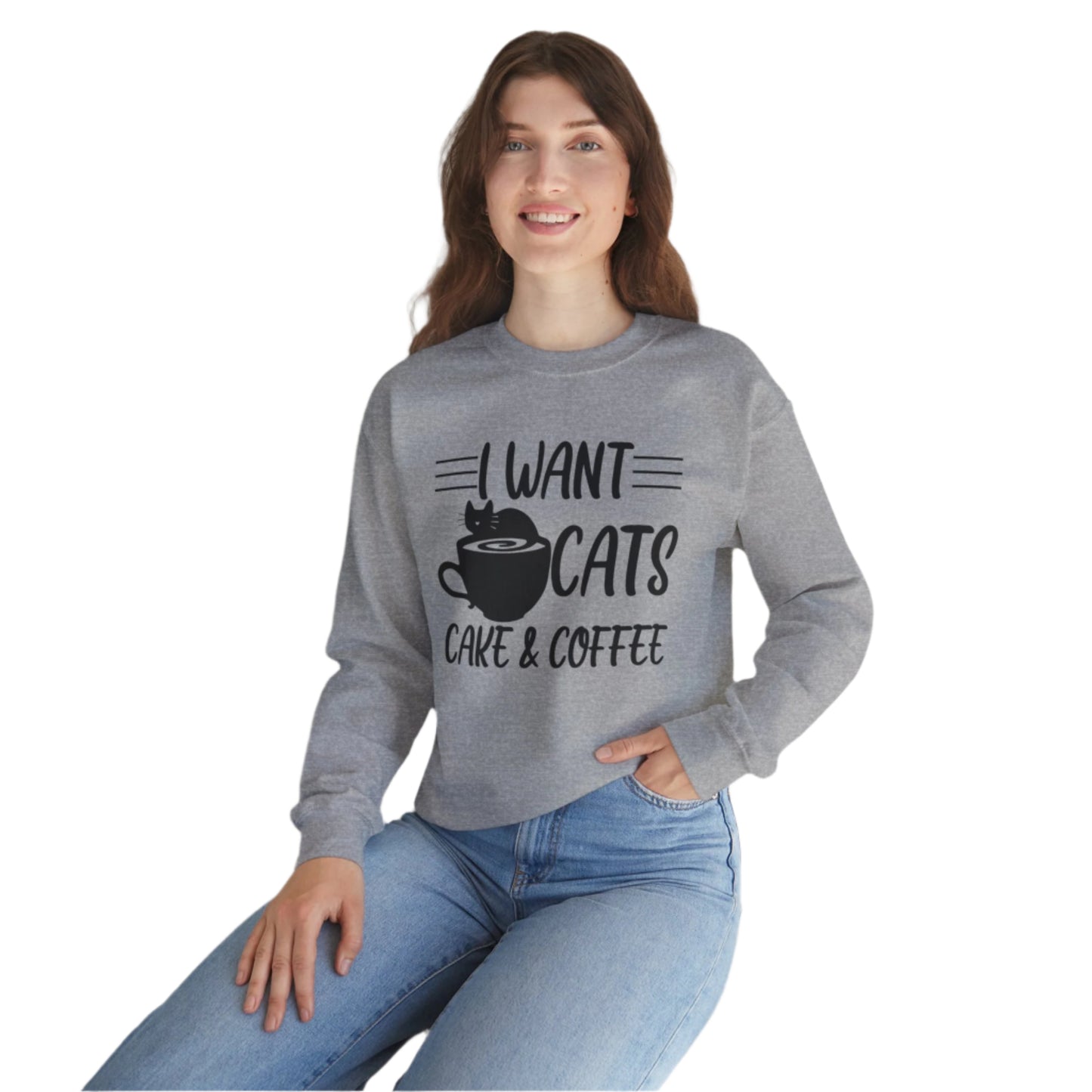 Oyster Cats Cake & Coffee Crewneck Unisex Sweatshirt