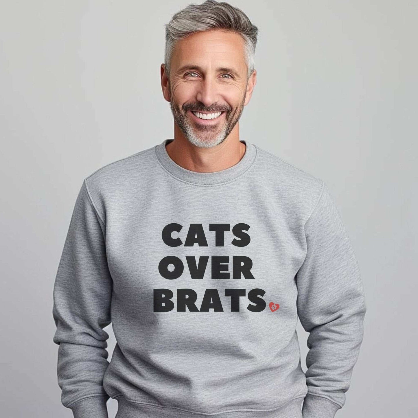 Ash Cats Over Brats Crewneck Unisex Sweatshirt