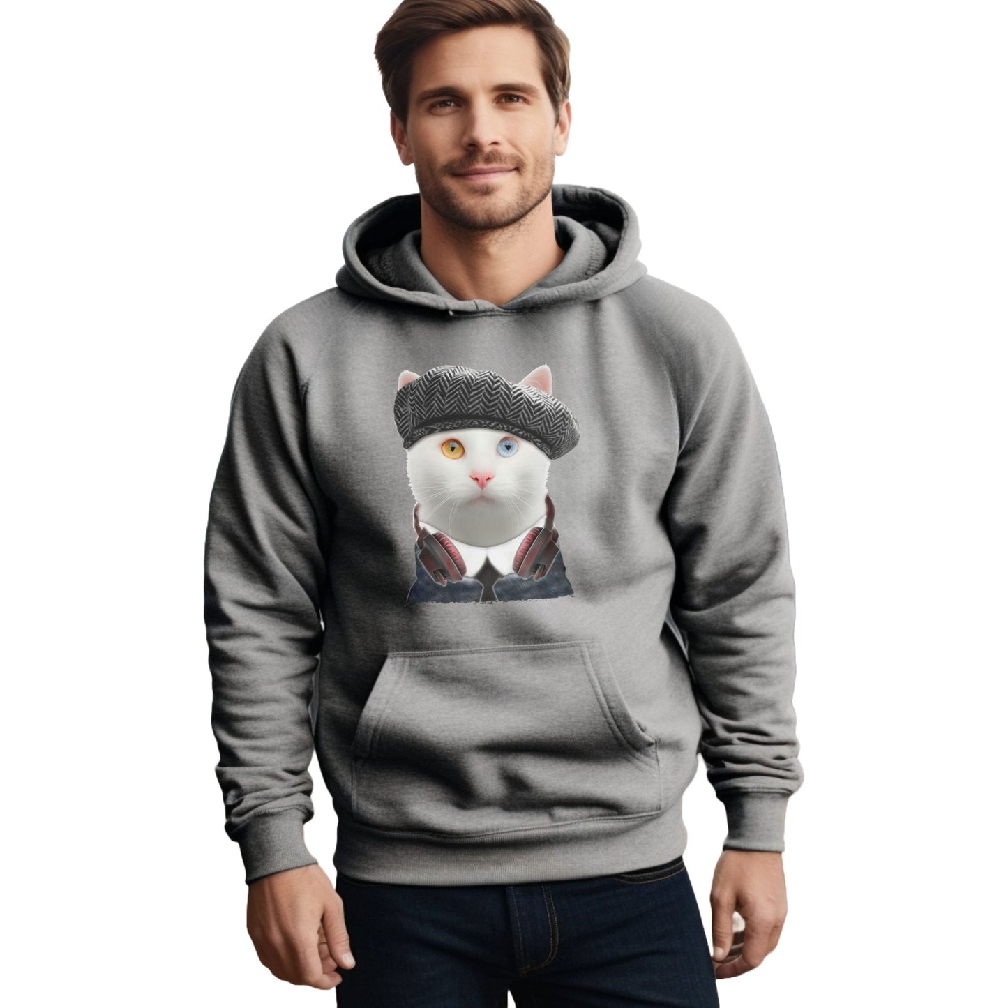 Oyster Headphones Cat Themed Hooded Sweatshirt Unisex