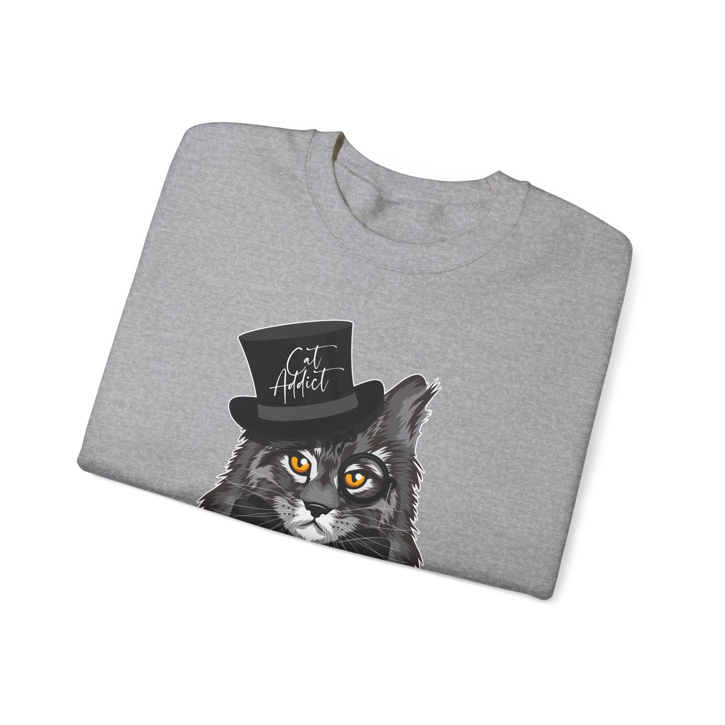 Oyster Maine Coon Cat Addict Crewneck Unisex Sweatshirt