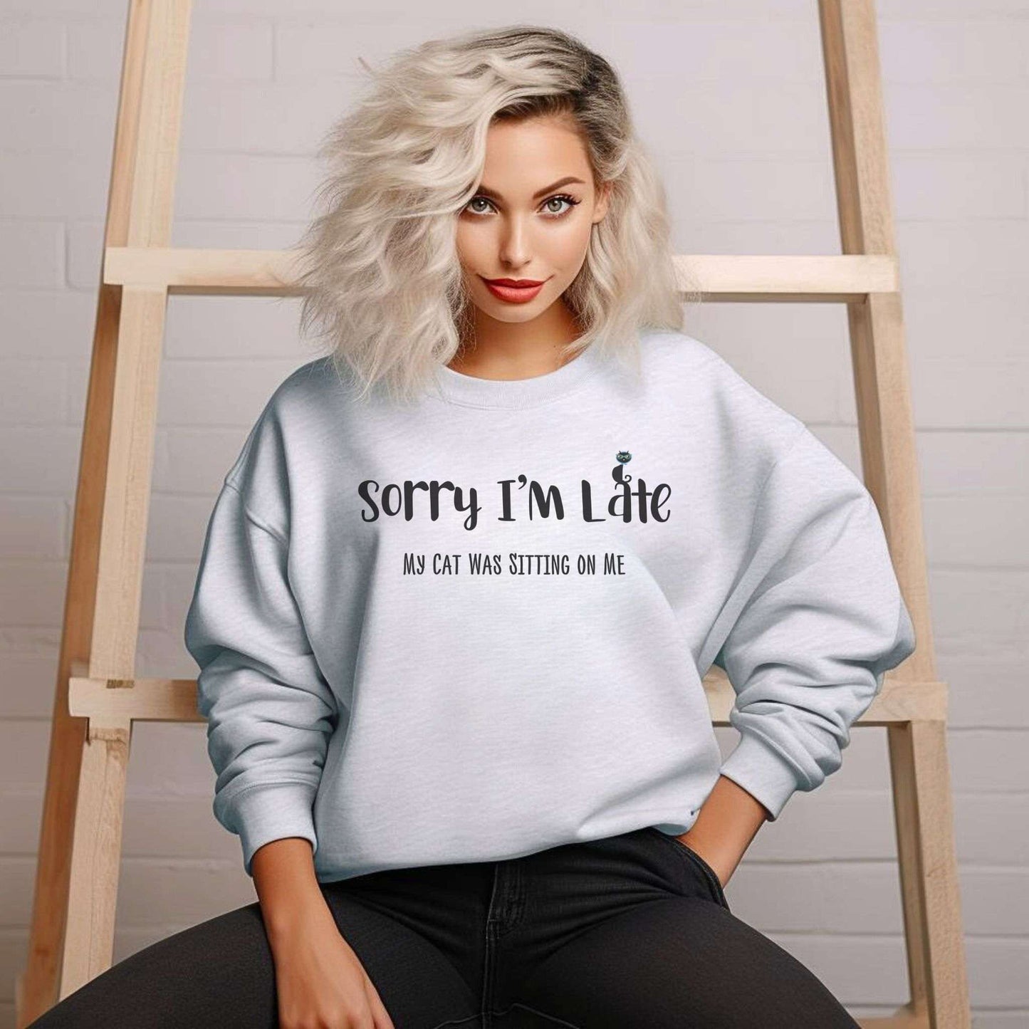 Ash My Cat Was Sitting On Me Unisex Crewneck Sweatshirt
