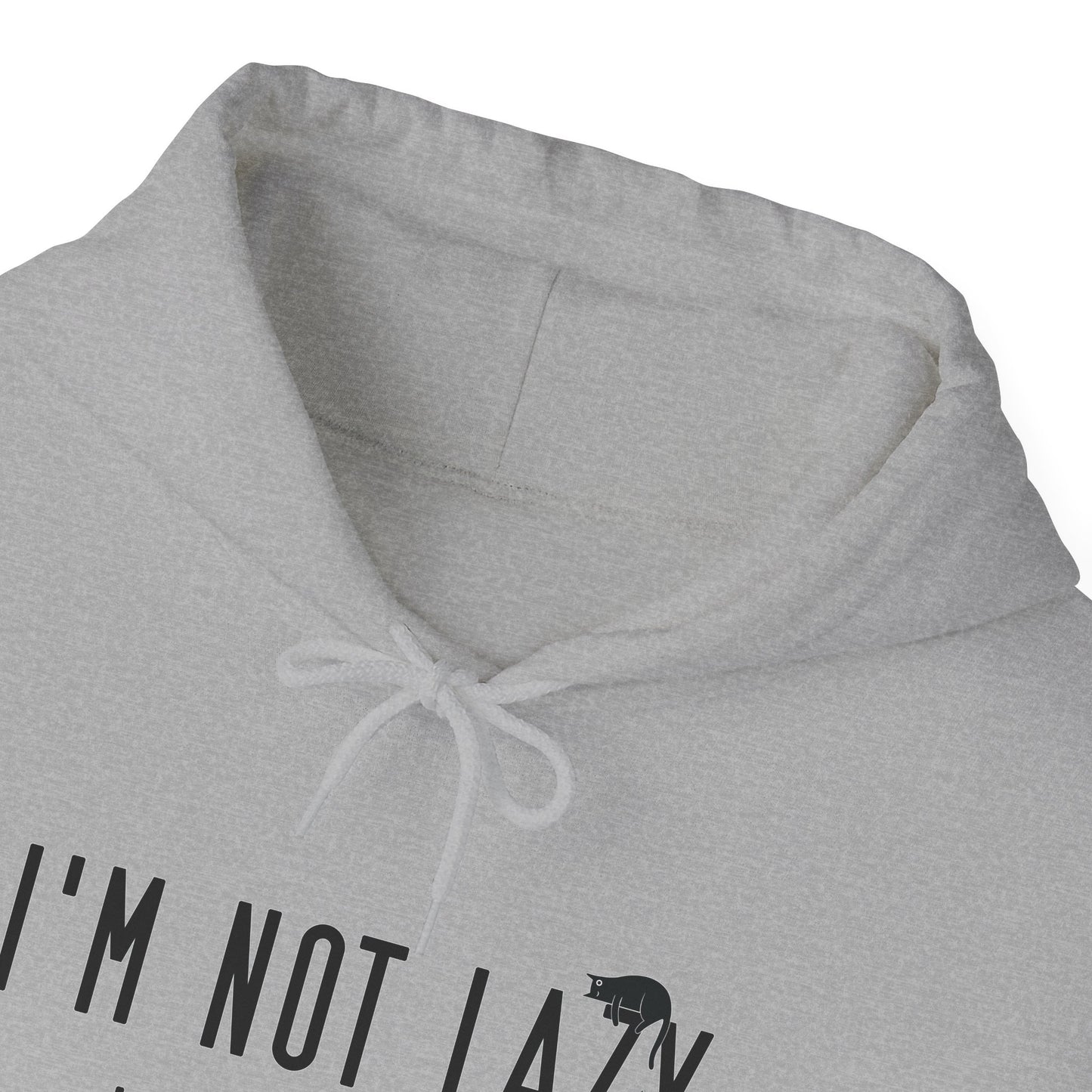 Oyster Not Lazy Cat Themed Hooded Sweatshirt Unisex