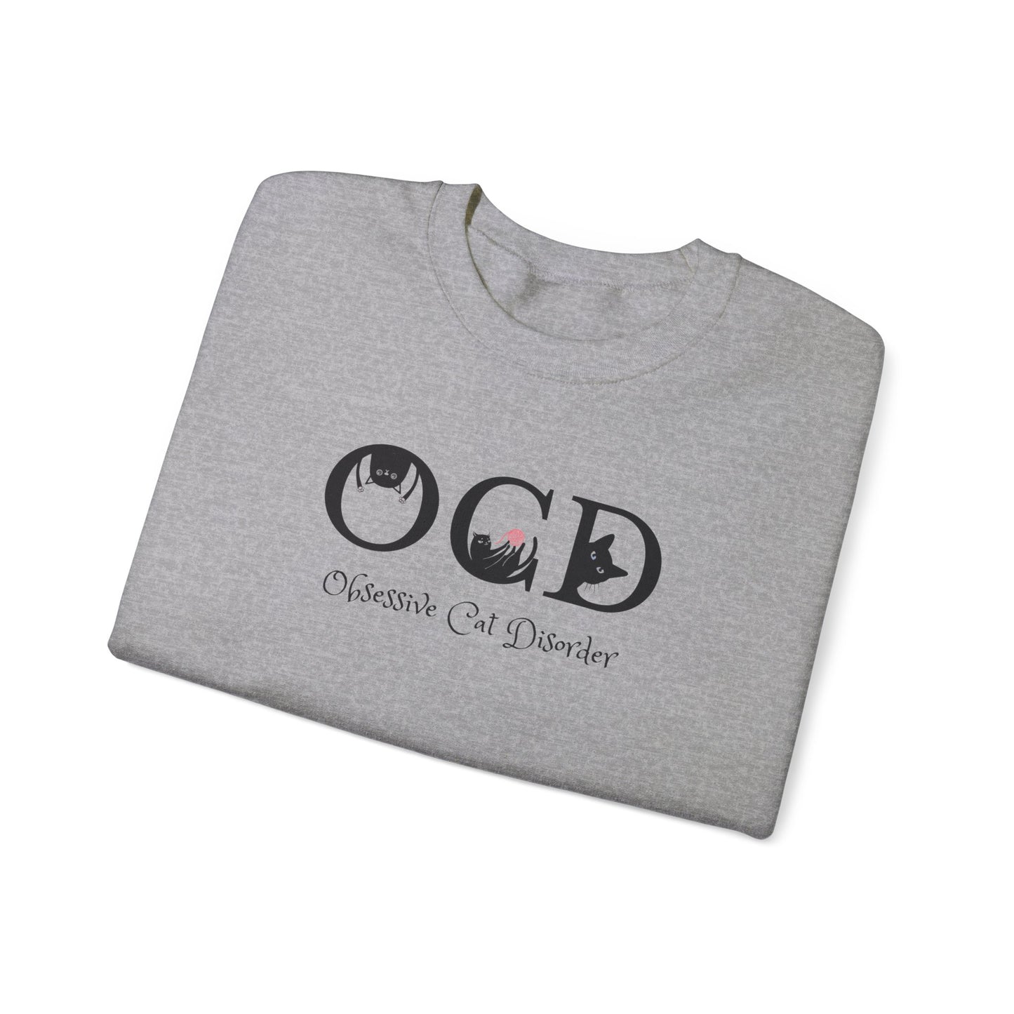 Oyster OCD Crewneck Unisex Sweatshirt Cat Themed