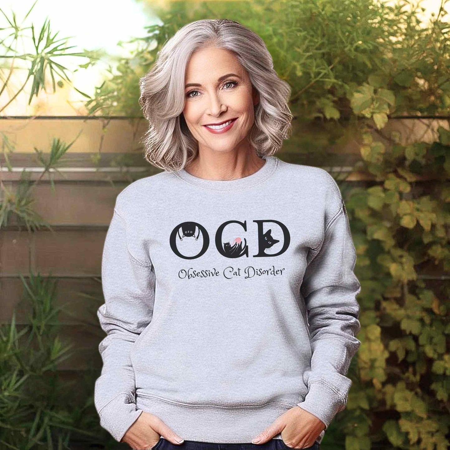Oyster OCD Crewneck Unisex Sweatshirt Cat Themed