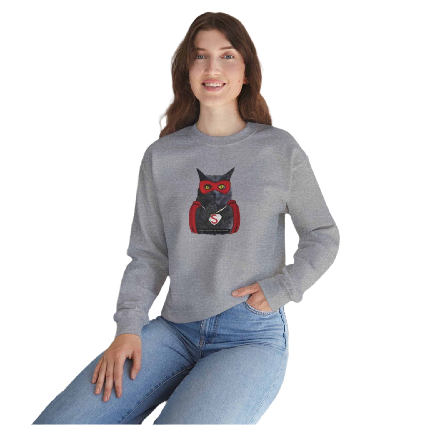 Oyster Super Cat Crewneck Unisex Sweatshirt