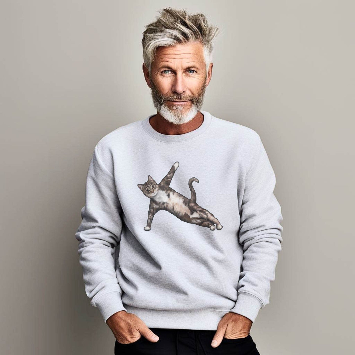 Ash Yoga Pose cat themed unisex sweatshirt