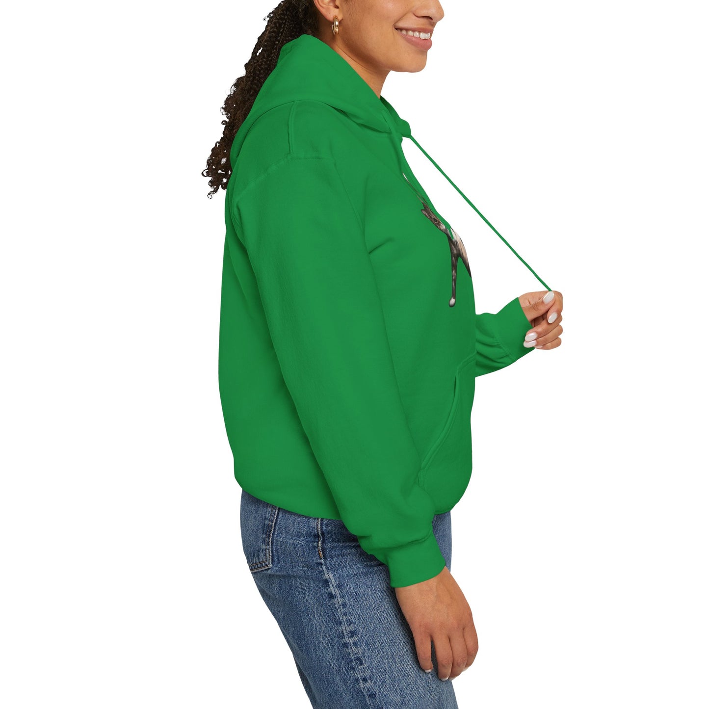 Green Yoga Pose Cat Themed Hooded Sweater Unisex