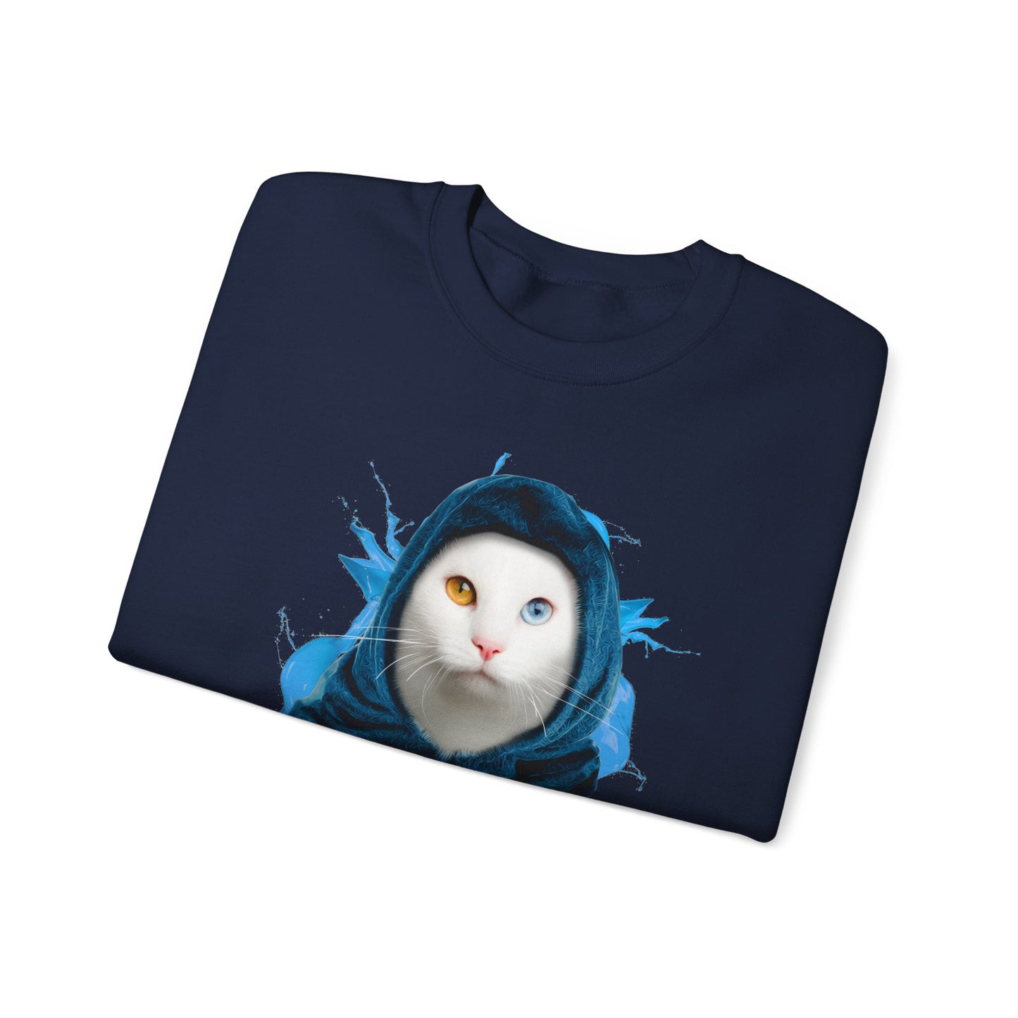 Navy Headscarf Cat Themed Crewneck Unisex Sweatshirt