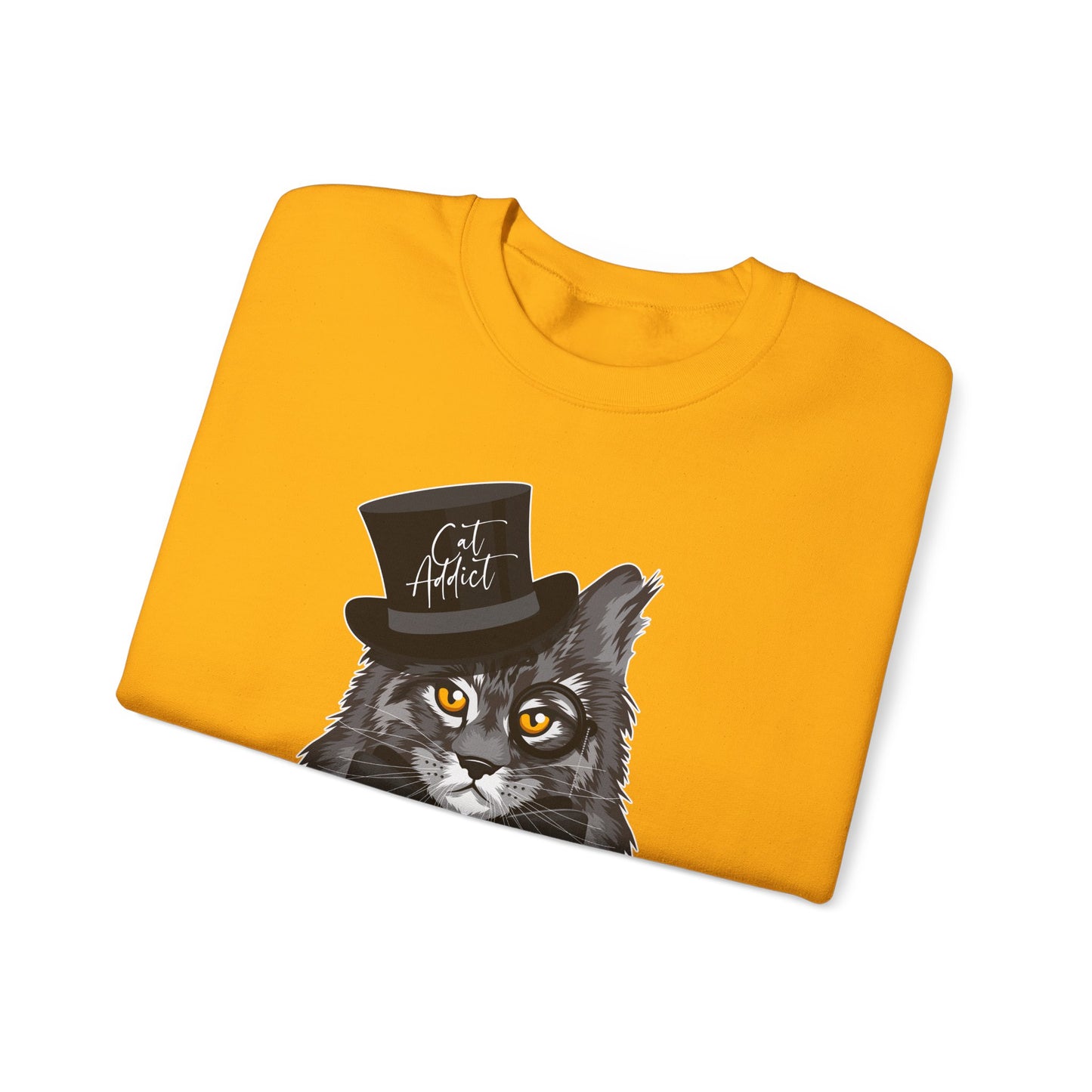 Gold Maine Coon Cat Addict Crewneck Unisex Sweatshirt