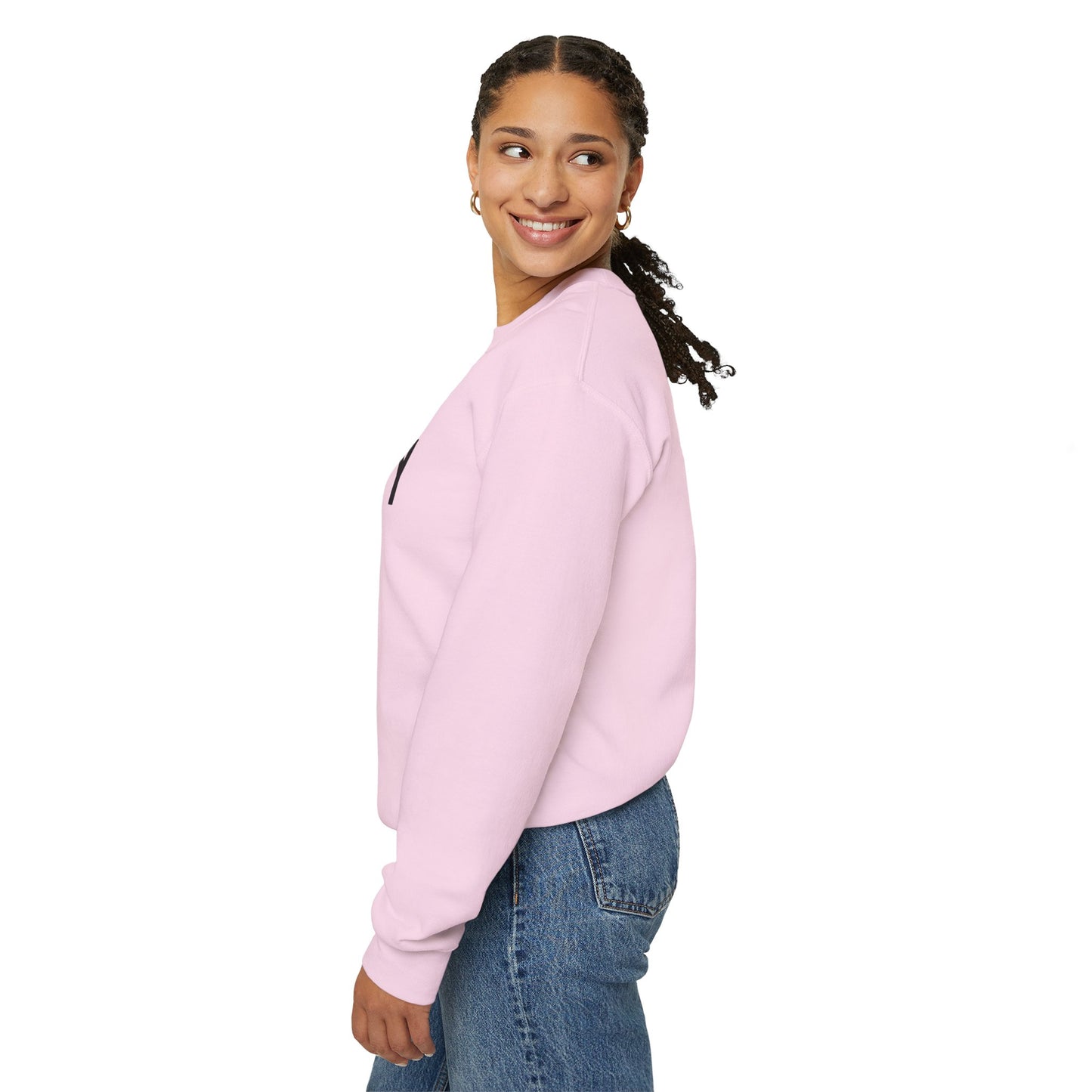 Pale Pink Not Lazy Crewneck Unisex Cat Themed Sweatshirt