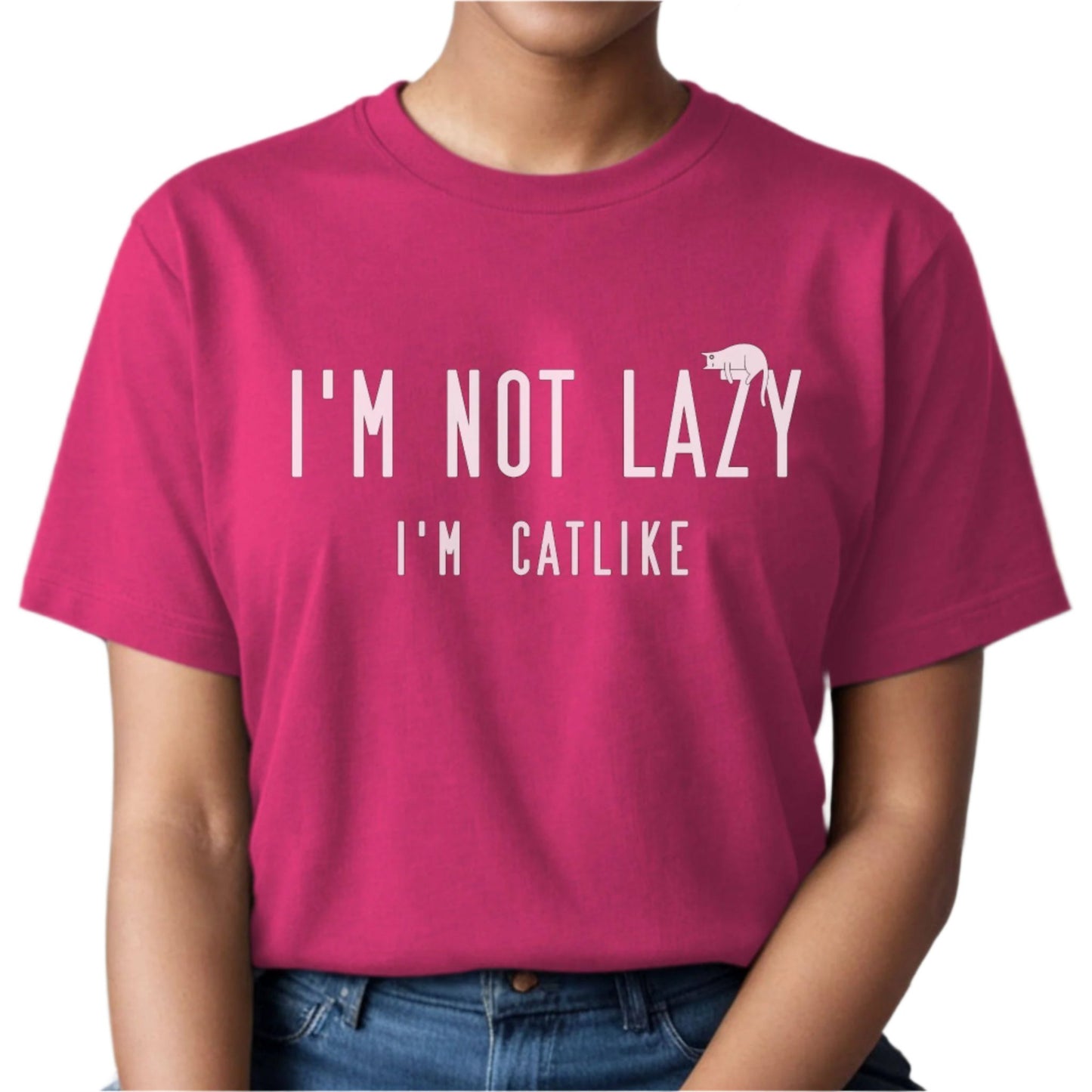 Berry Not Lazy T-Shirt Cat Theme Unisex Crew Neck
