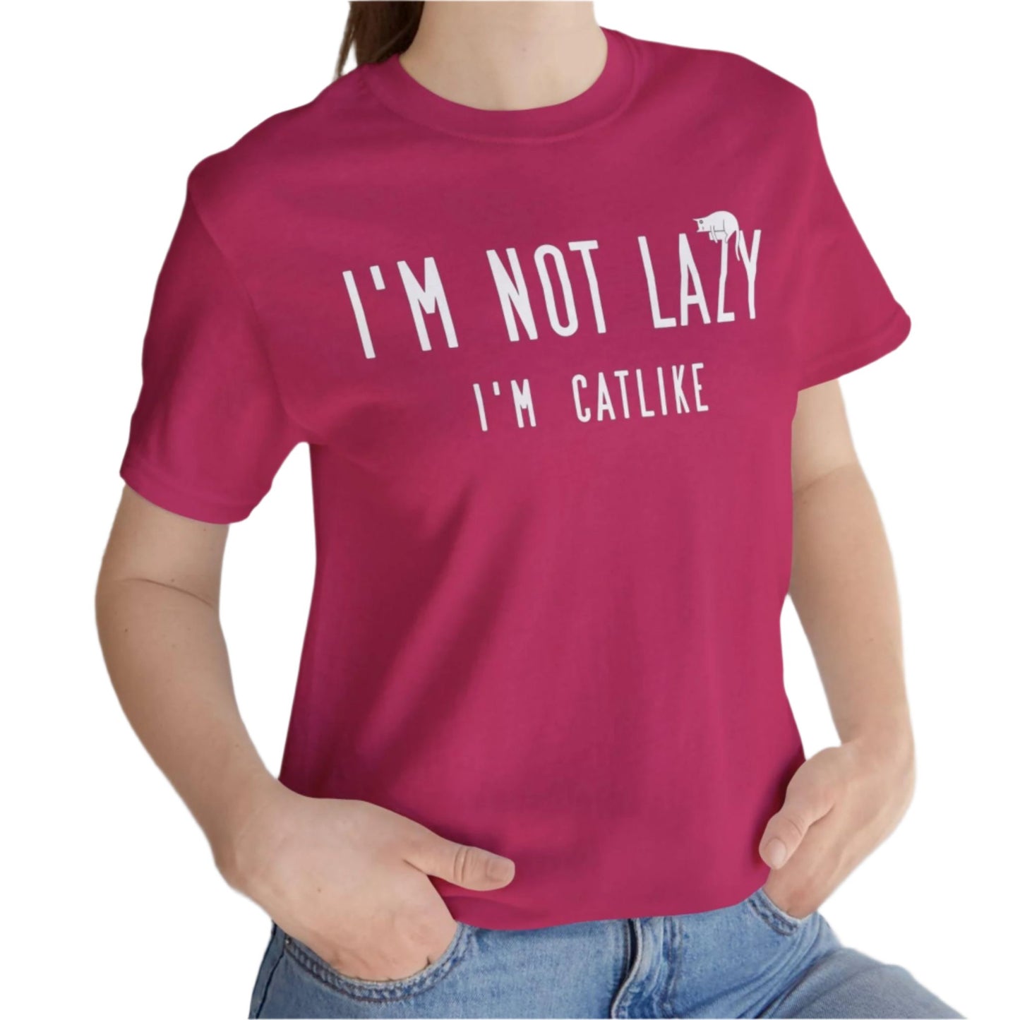 Berry Not Lazy T-Shirt Cat Theme Unisex Crew Neck