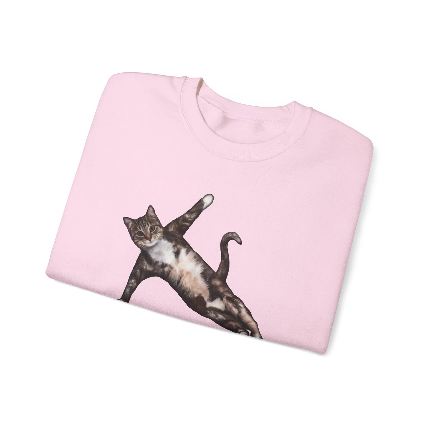 Pale Pink Yoga Pose cat themed unisex sweatshirt