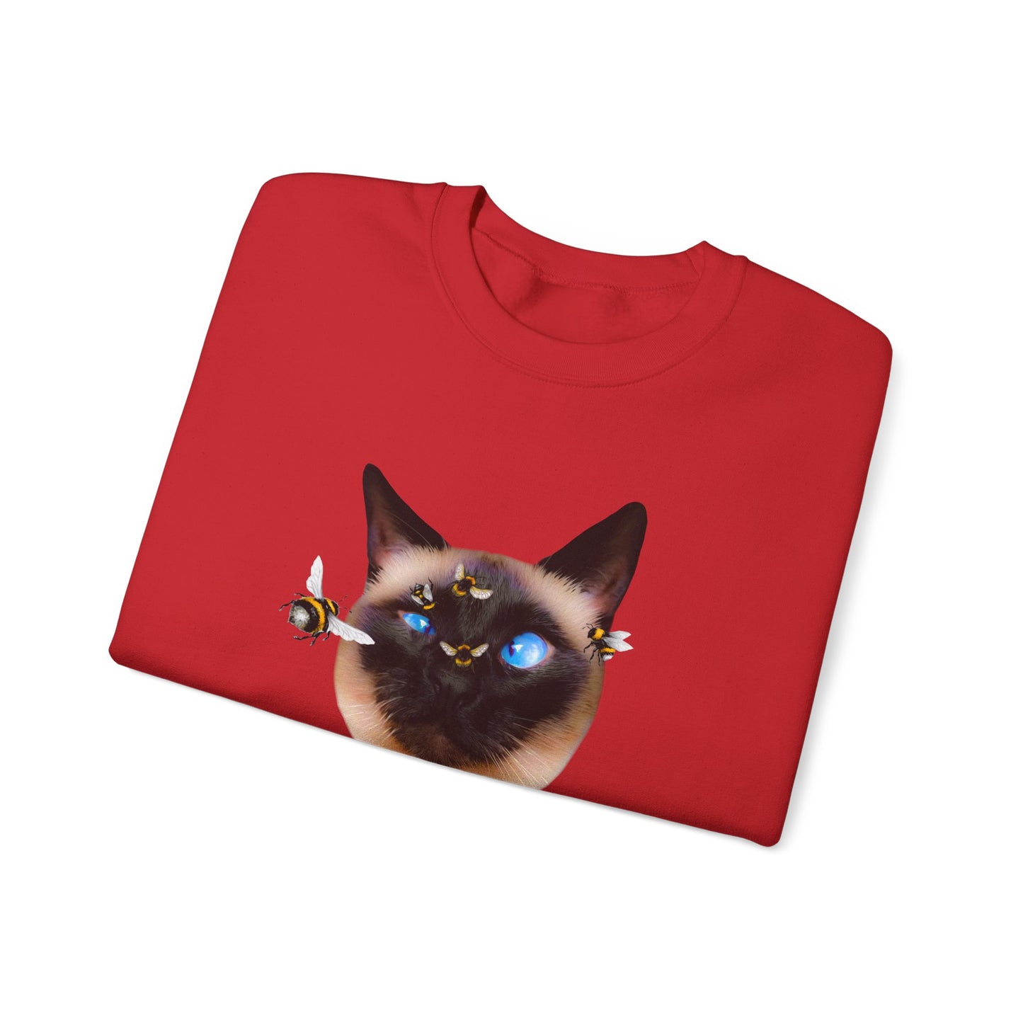 Red Buzz Off Cat Themed Crewneck Unisex Sweatshirt