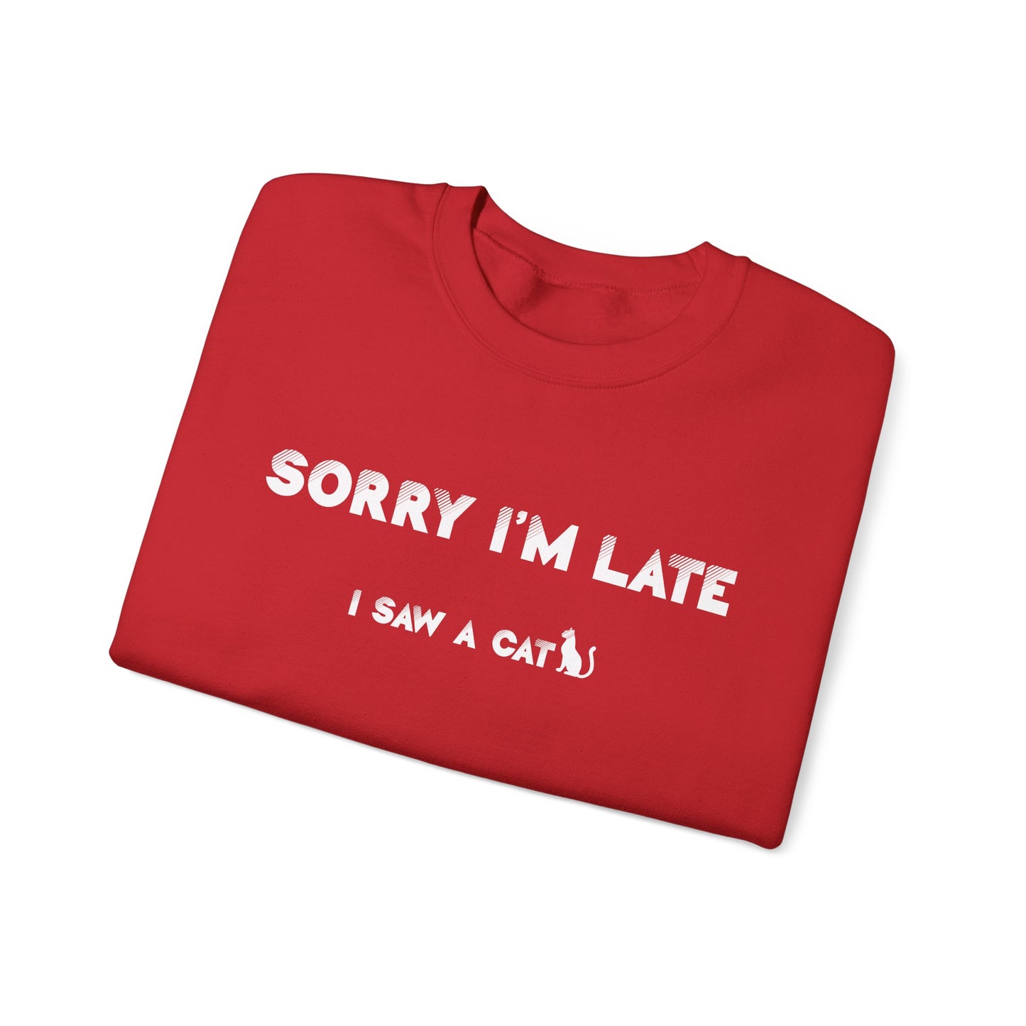 Red I Saw A Cat sweatshirt Unisex Crewneck