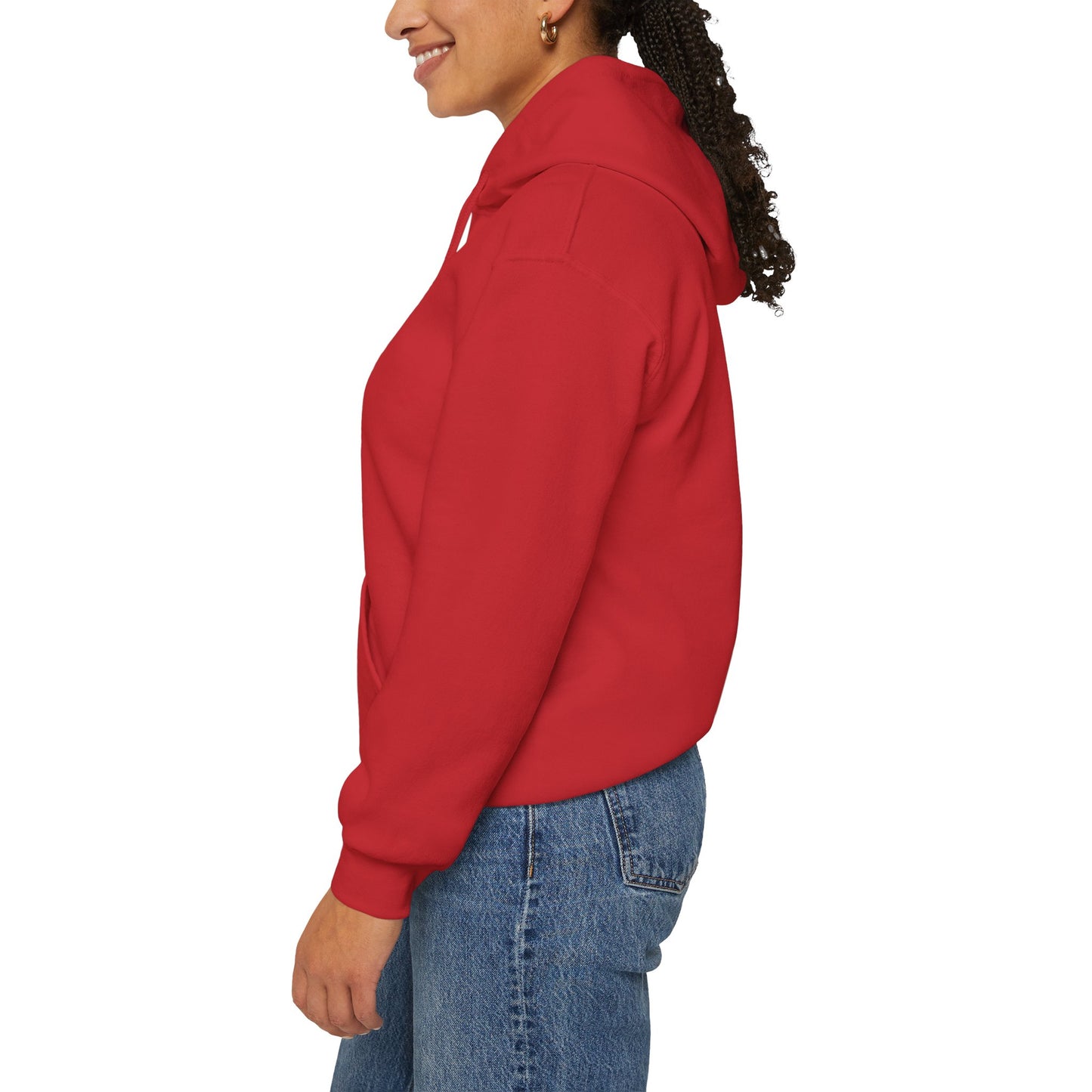 Red Lost In Music Cat Themed Hooded Sweatshirt Unisex
